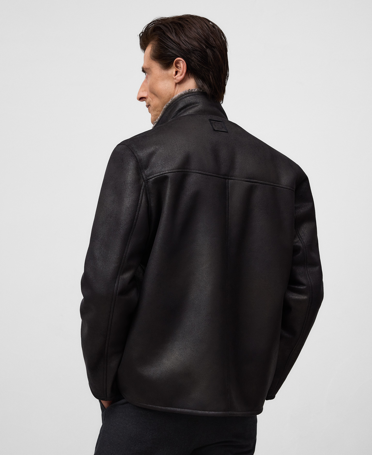 Non-Leather band collar jacket man image number 2