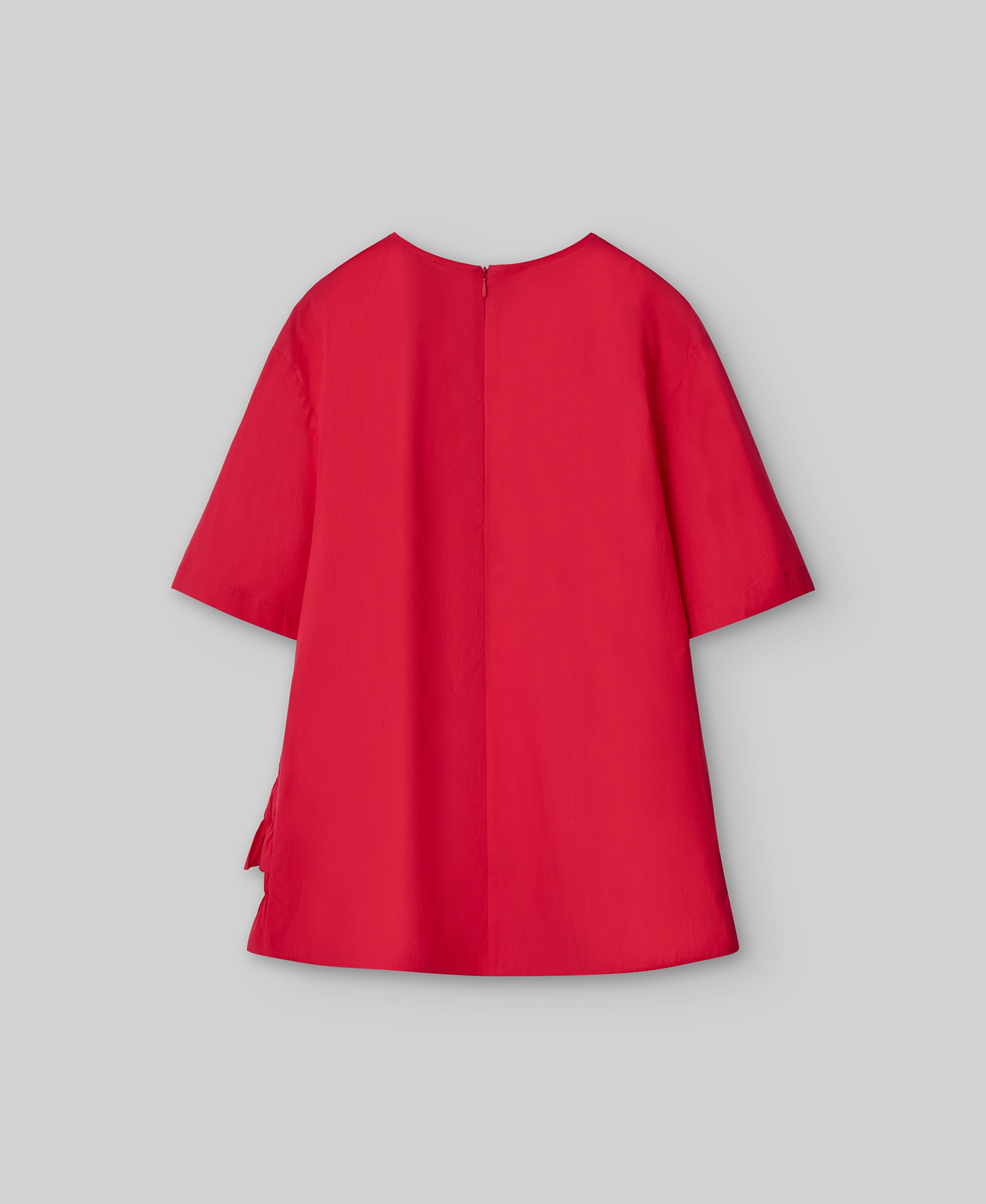 Red ruffle blouse woman image number 5