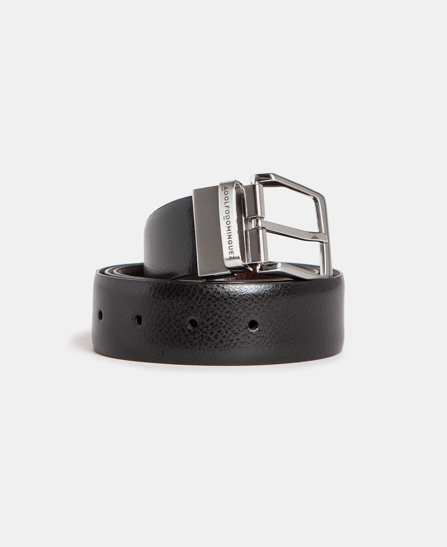 Rectangular buckle belt in leather image number 2