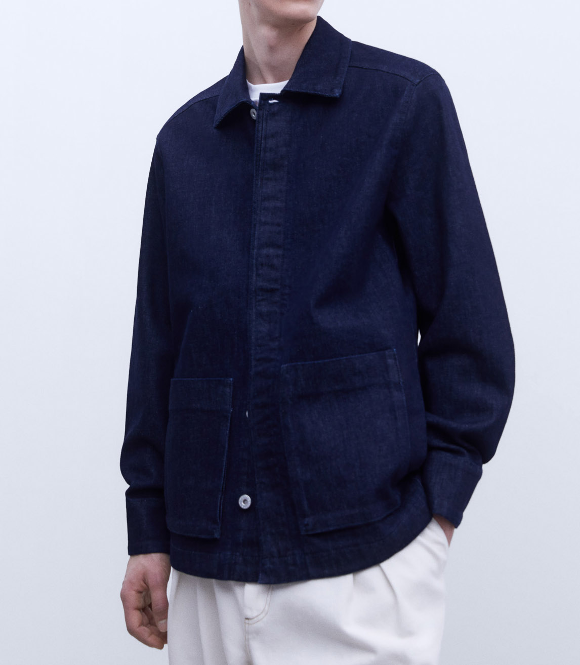 Stretch cotton denim jacket image number 0