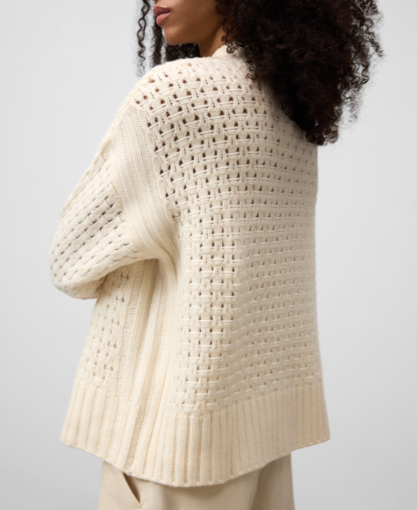 Jersey punto calado lana mujer image number 4