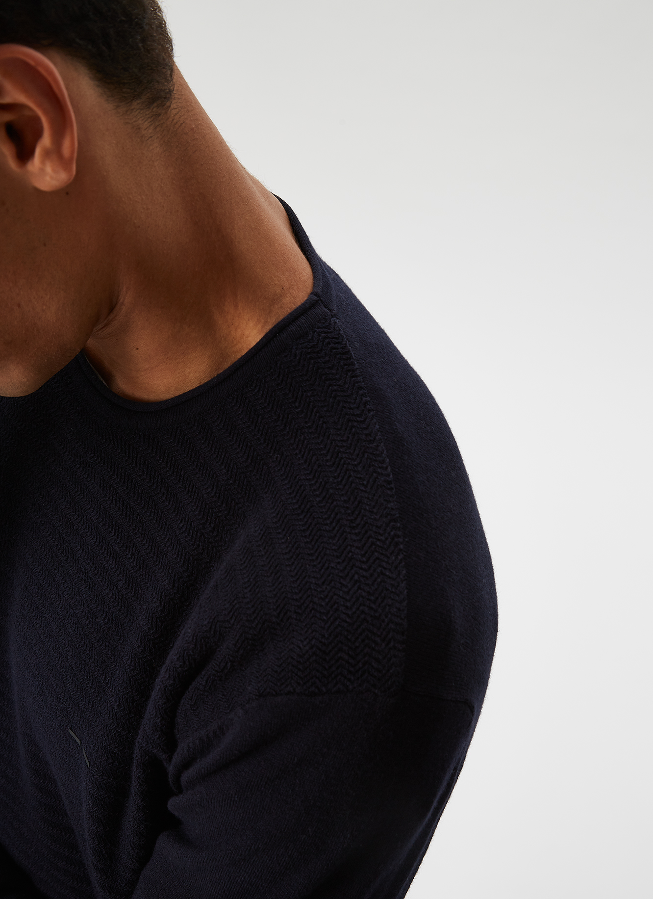 Herringbone roll edge sweater image number 2