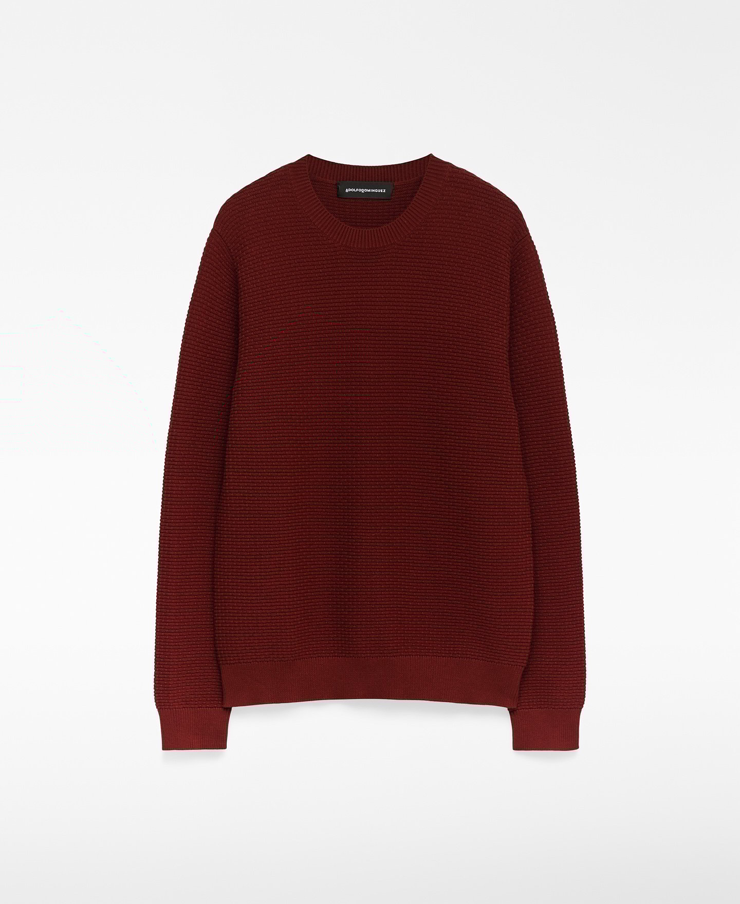 Cotton structured knit sweater man image number 4