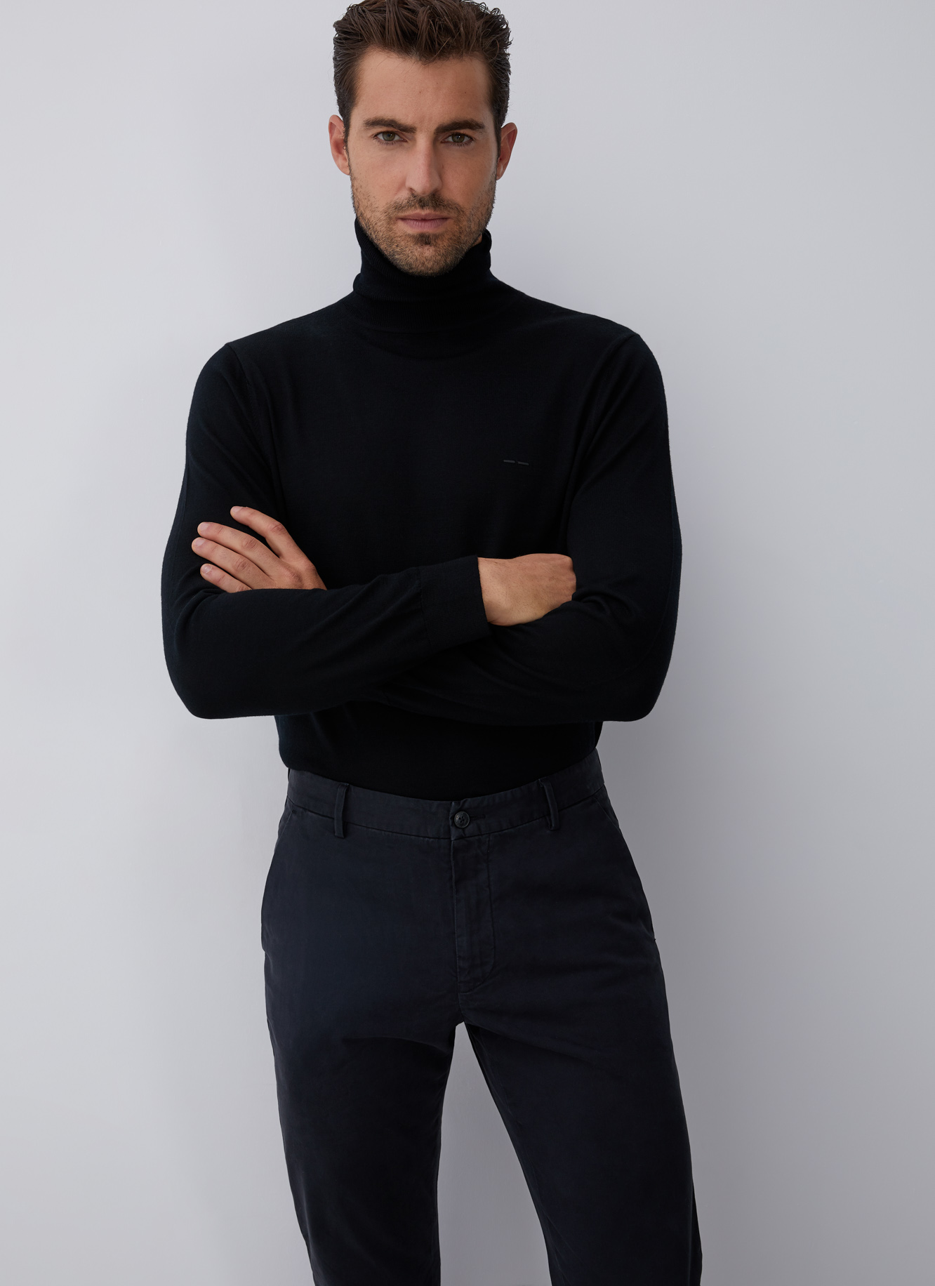 Merino wool sweater with high collar image number 0