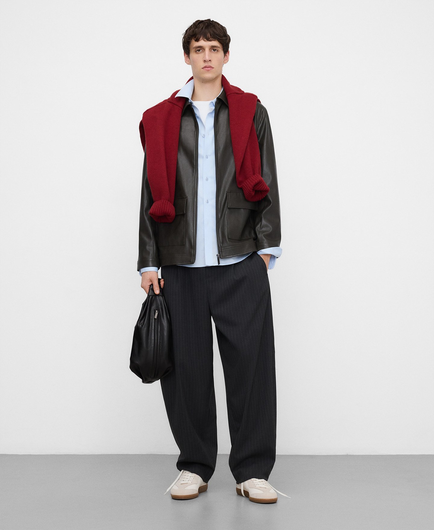 Leather-Non-Leather regular fit jacket image number 1