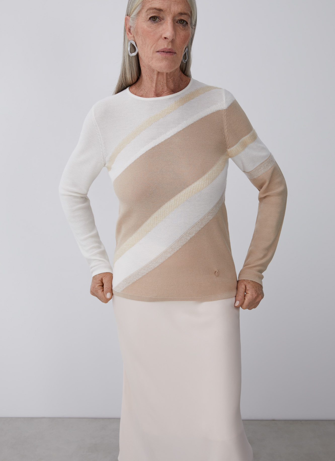 Jersey con intarsia y cuello caja image number 0