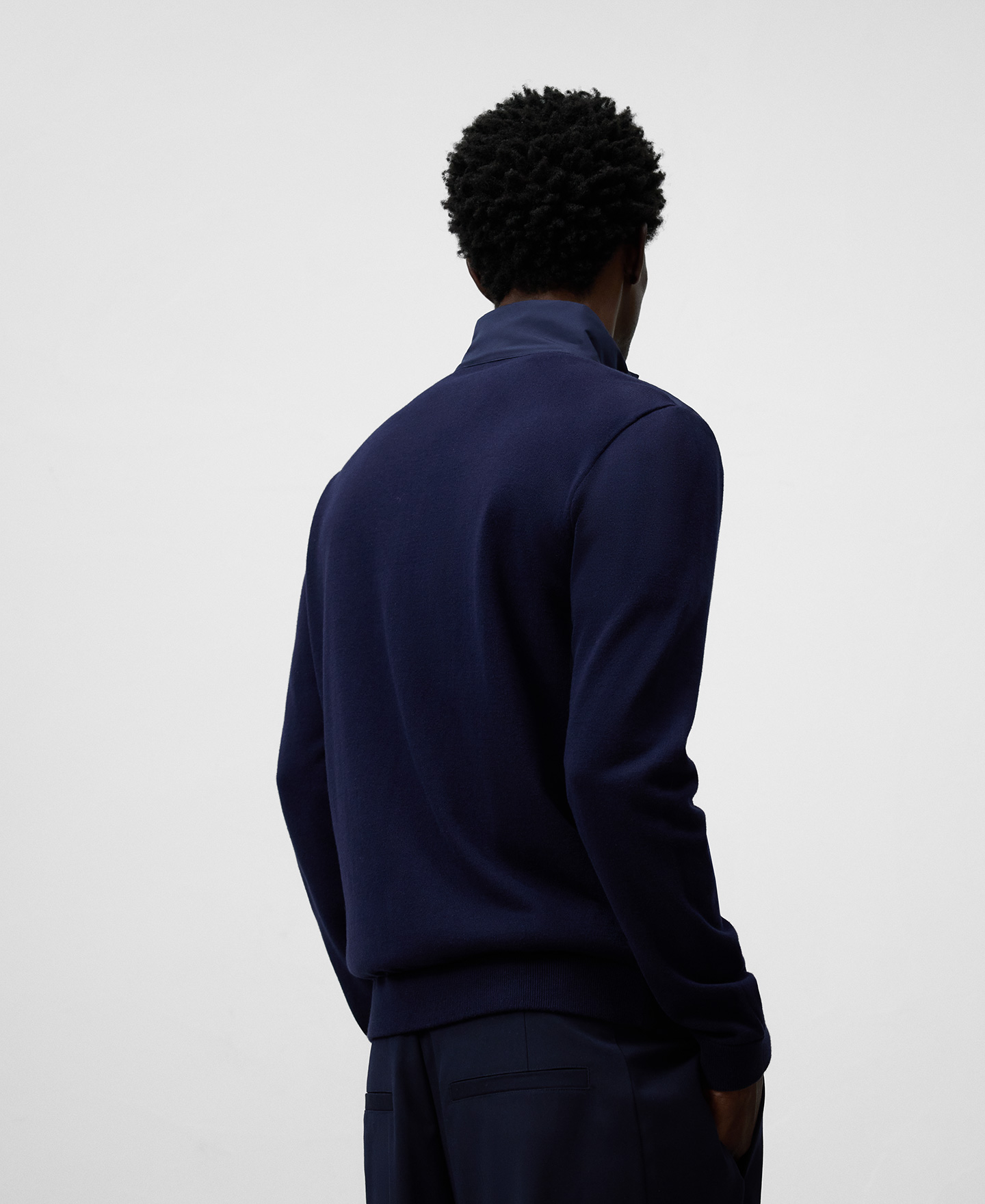 Knit and nylon cardigan man image number 2