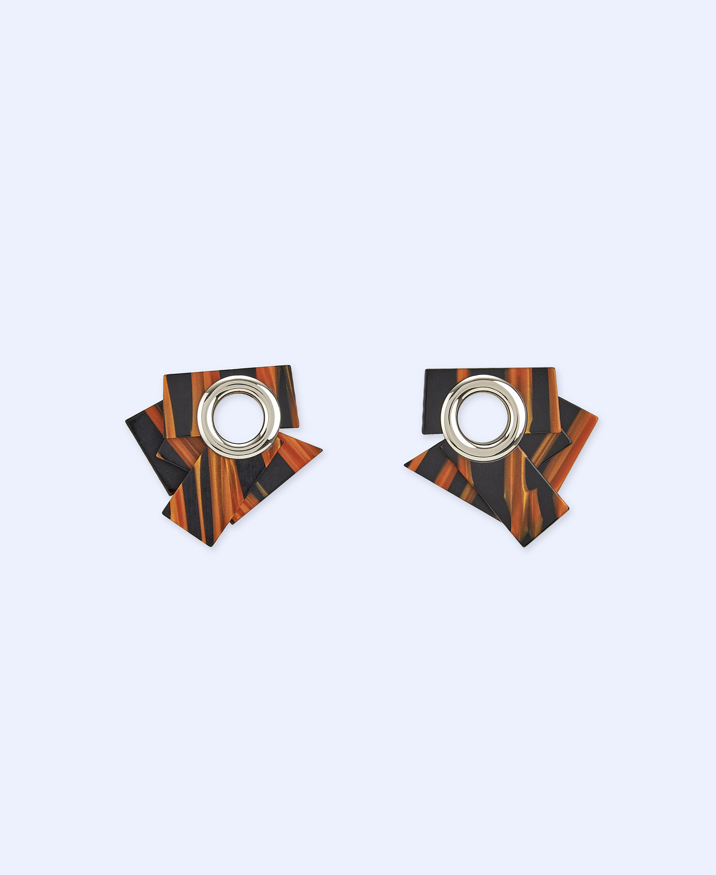 Rectangular layered earring in resin image number 0