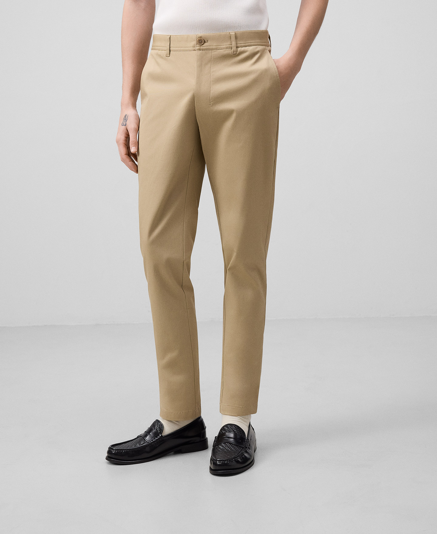 Slim fit chino trousers man image number 0