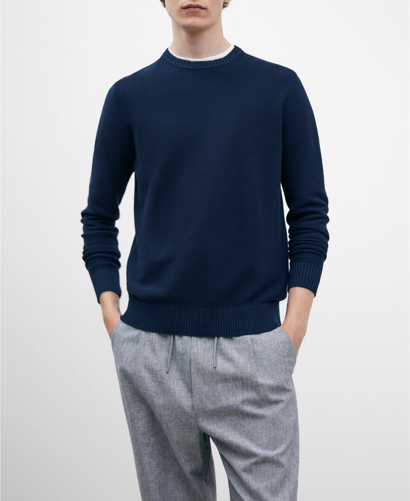 Navy knitted sweater image number 0