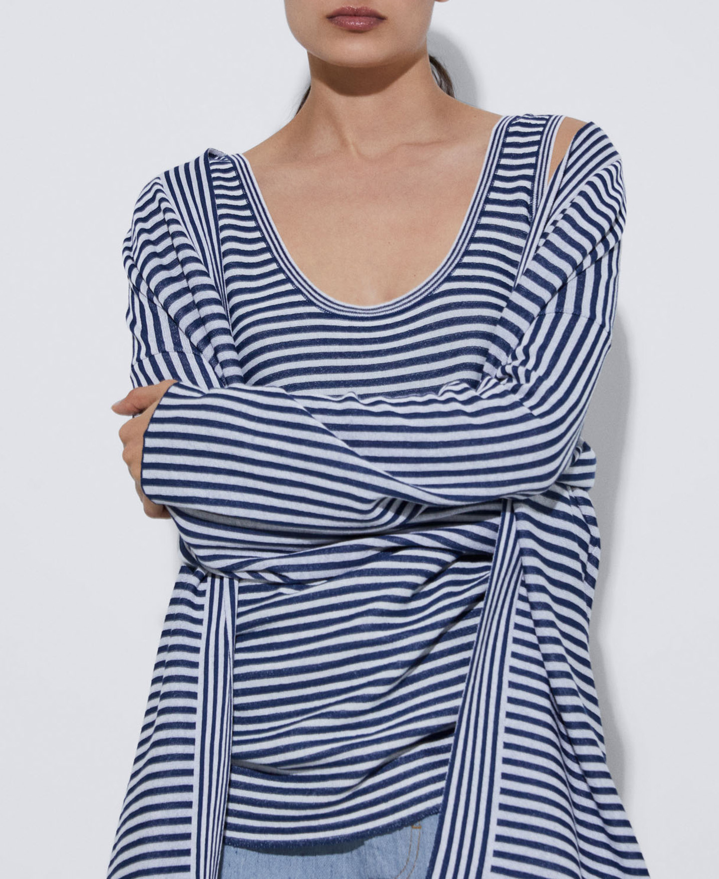 Striped kimono jacket image number 3