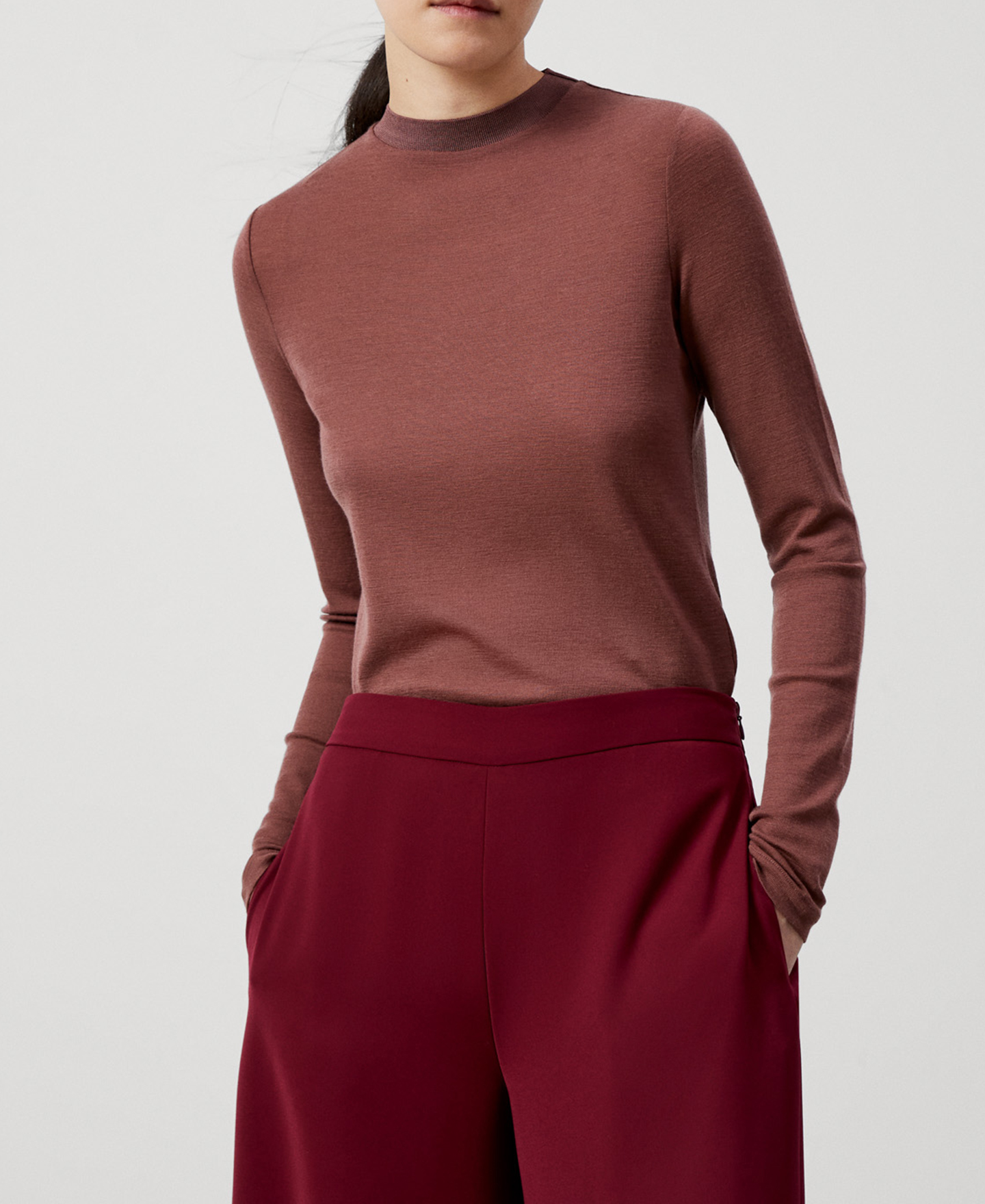Long sleeve merino wool sweater image number 0
