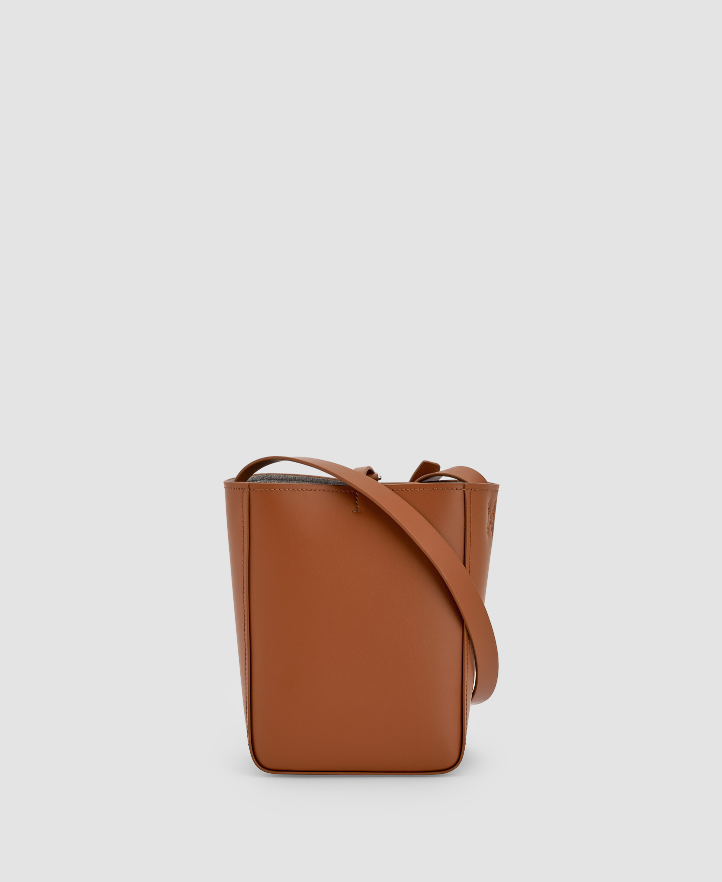 Responsible leather mini bucket bag image number 1