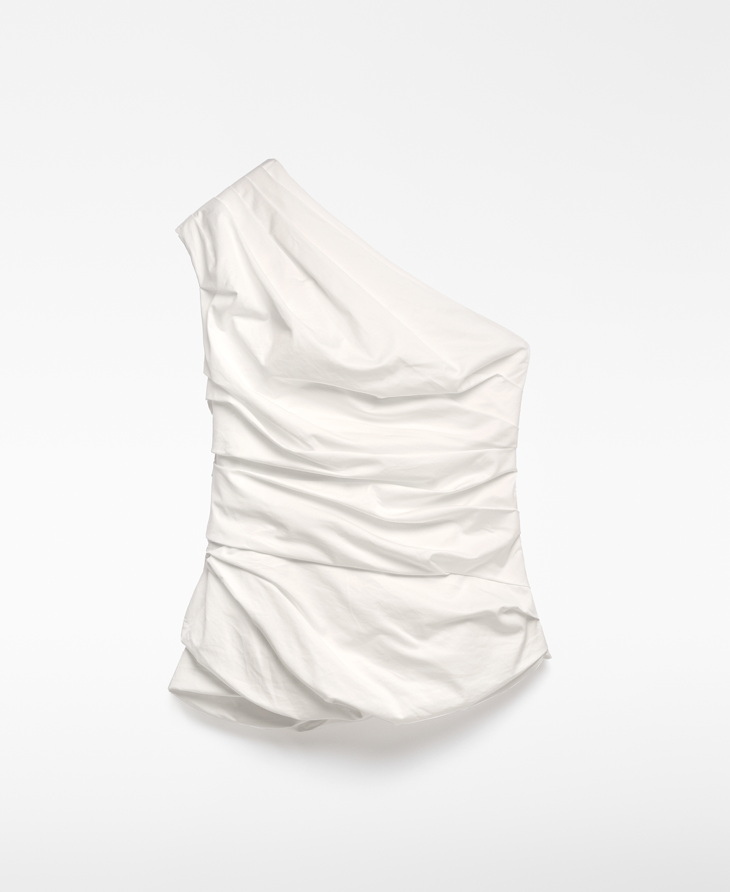 Haut asymétrique drapé en coton femme image number 5