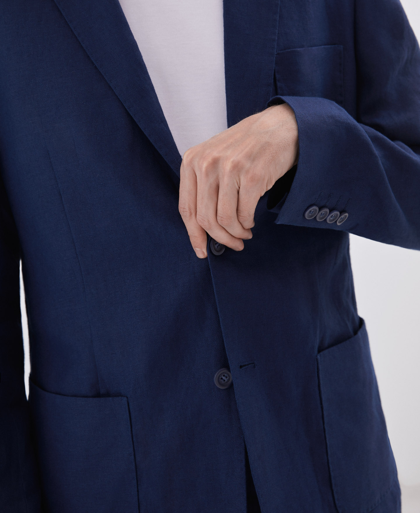 Chaqueta azul sastrería clásica image number 3