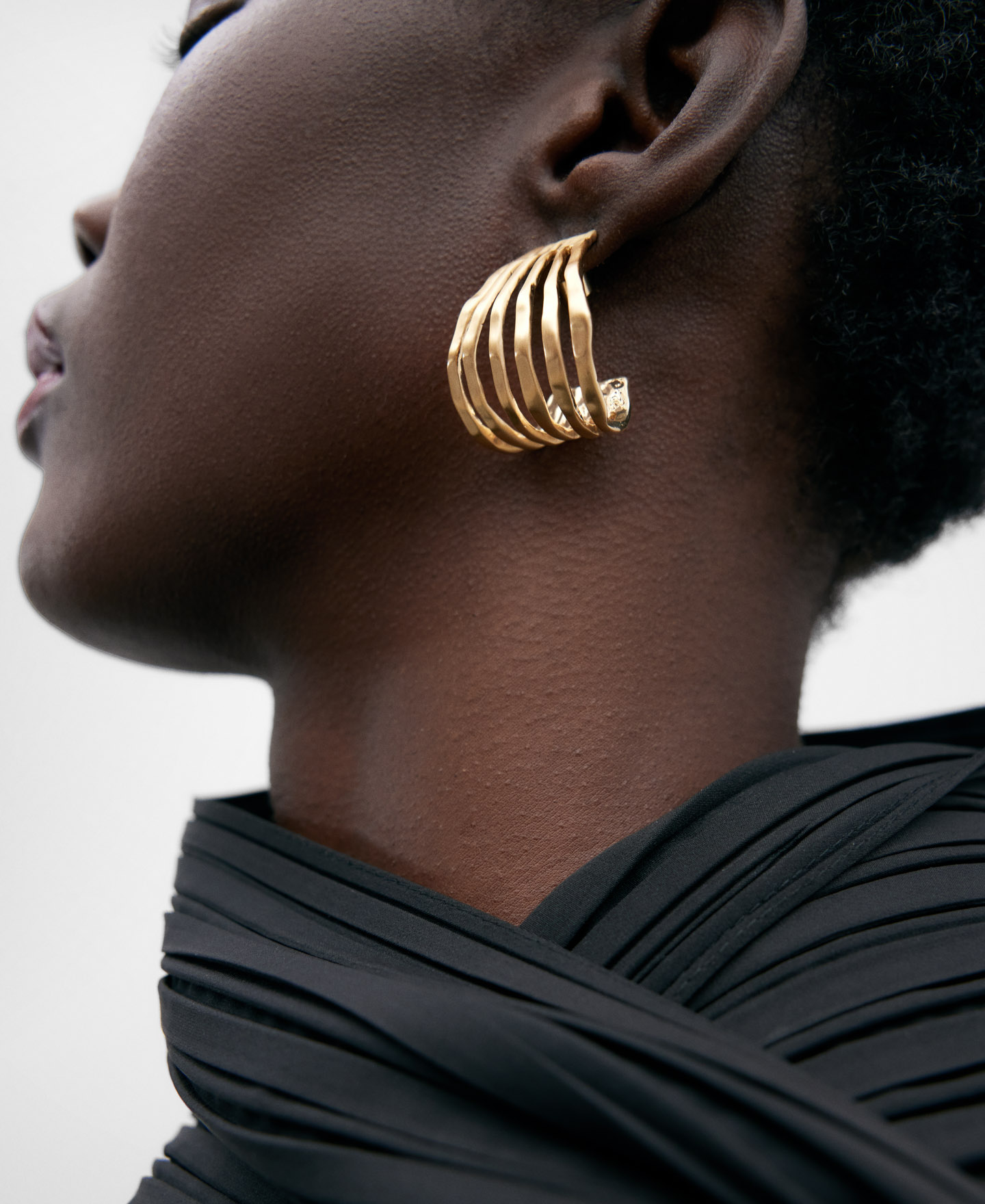Zinc multi-strand hoop earring image number 3