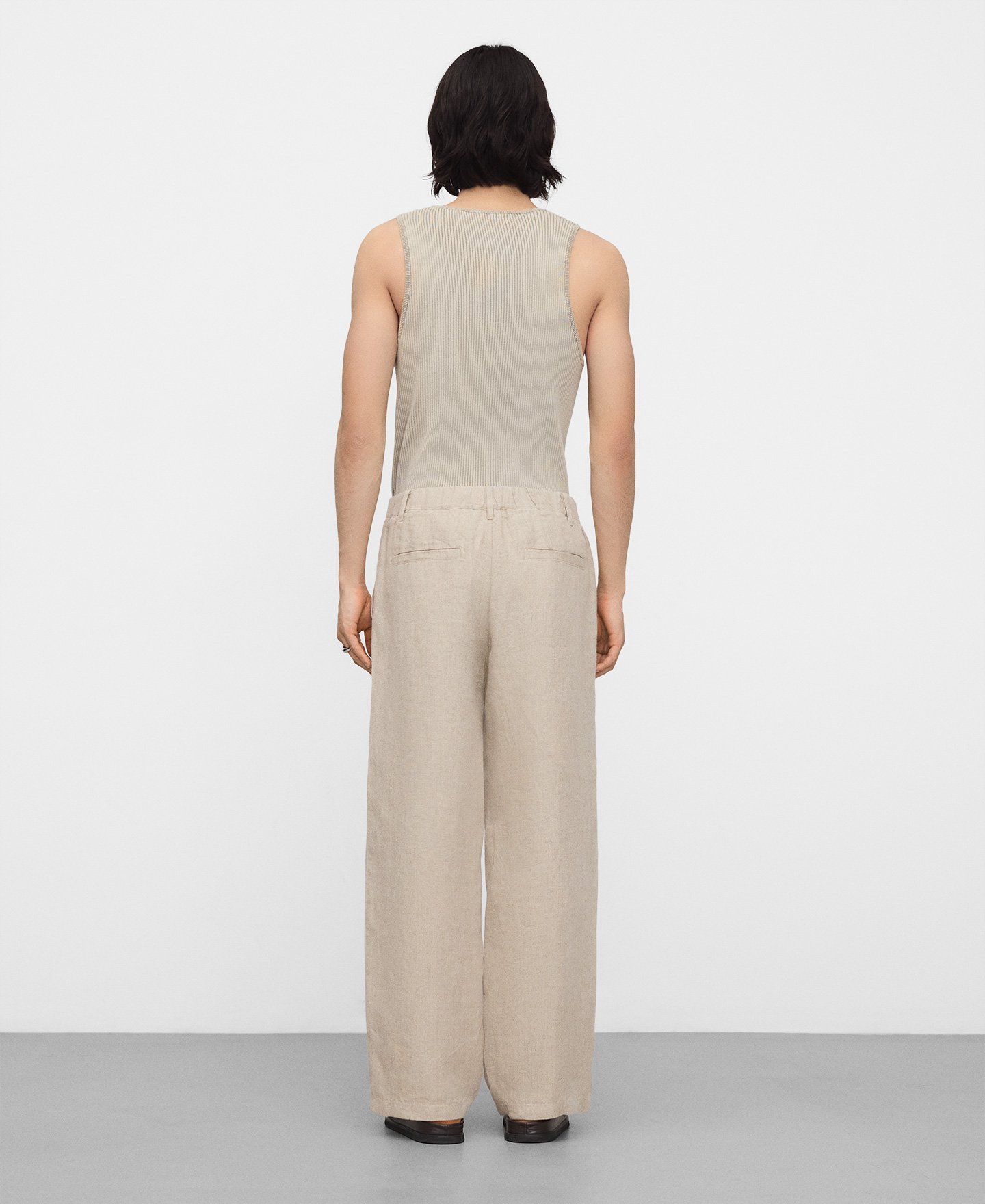 European linen relaxed fit trousers image number 2