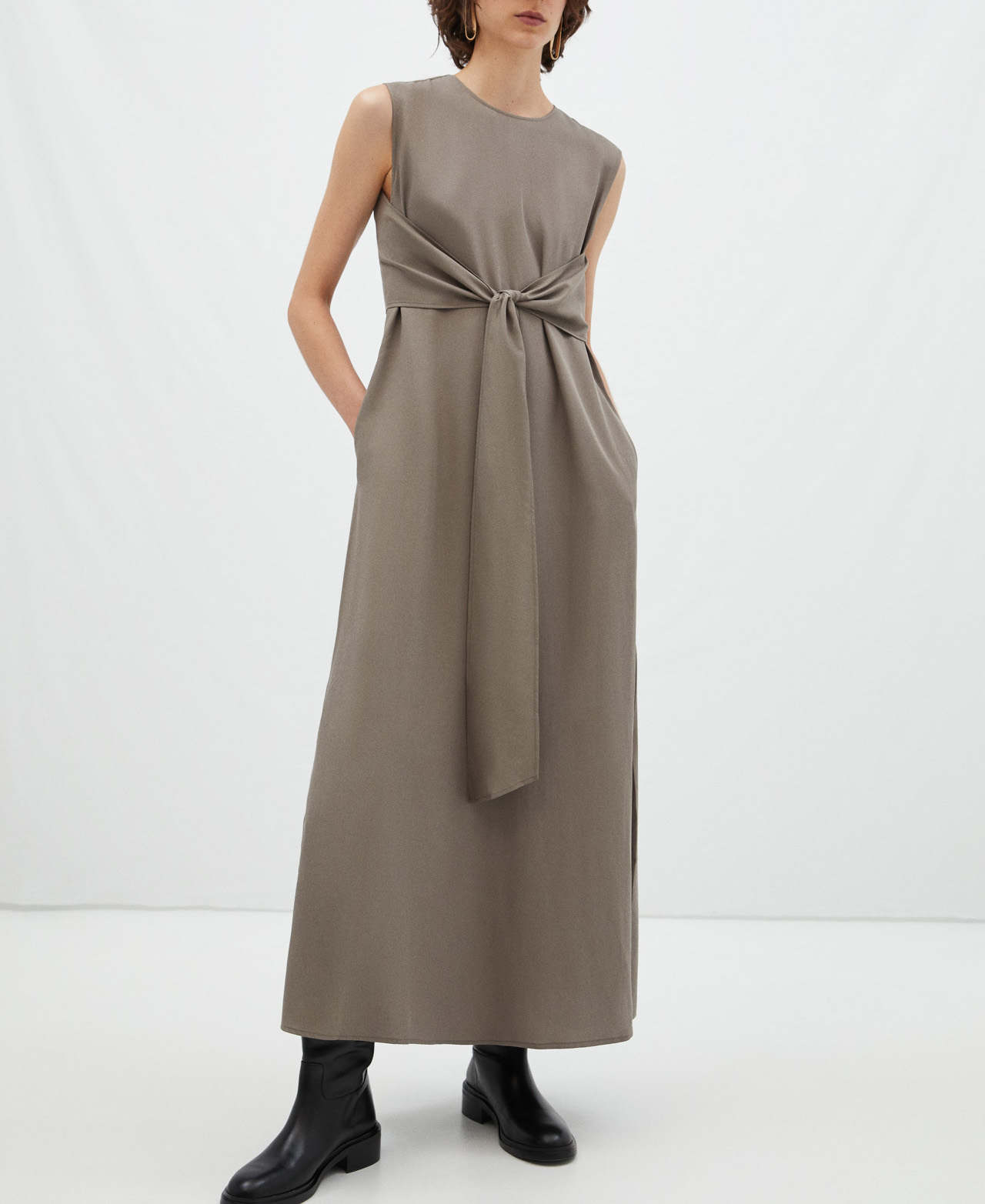 Vestido anudado en lyocell image number 0