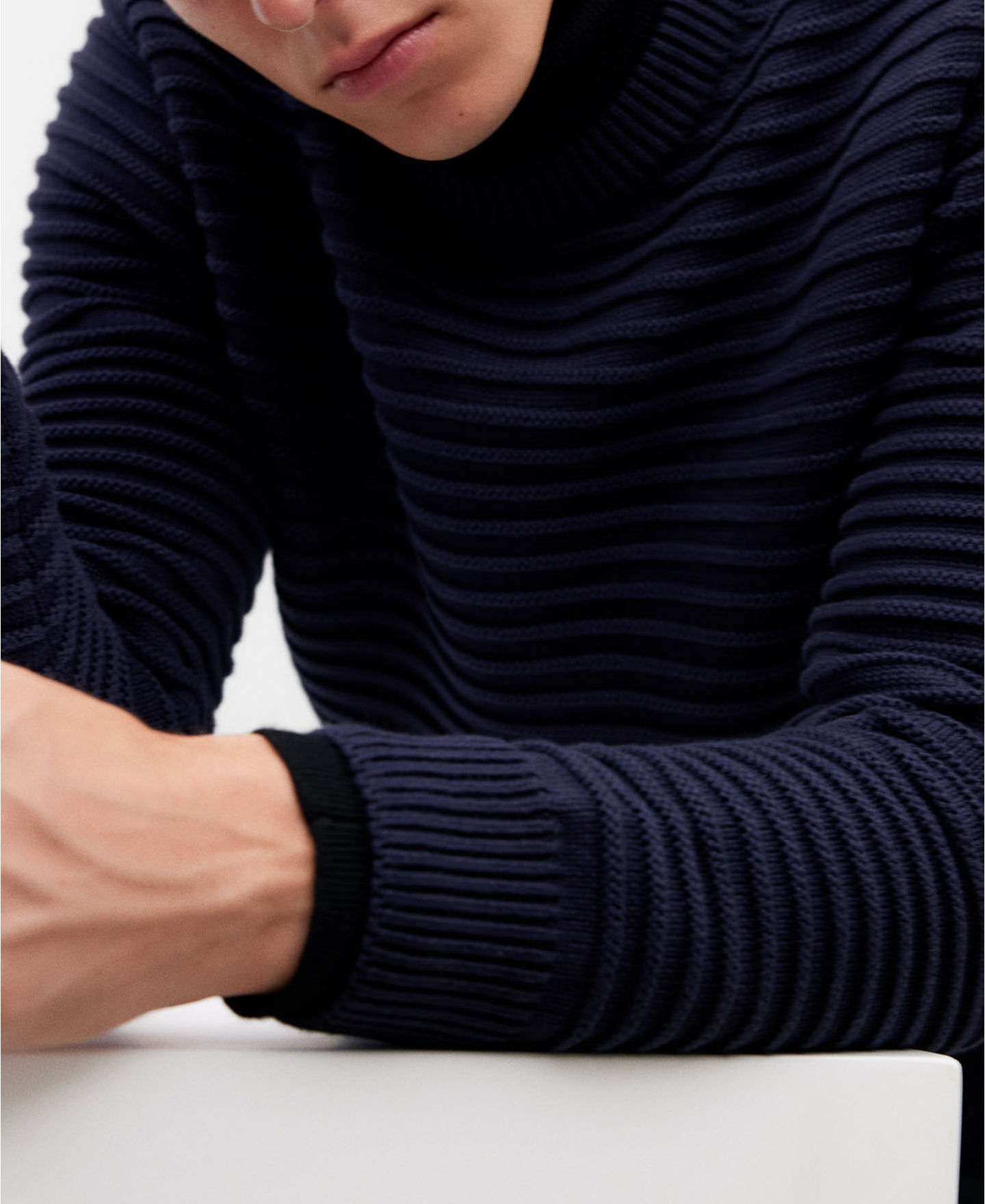 Jersey algodón azul oscuro para hombre image number 3