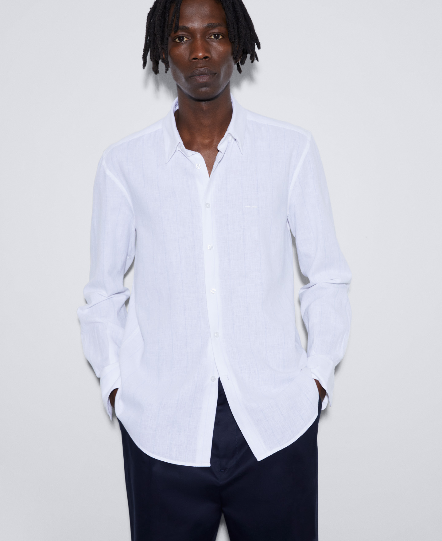 Organic cotton and linen shirt image number 0