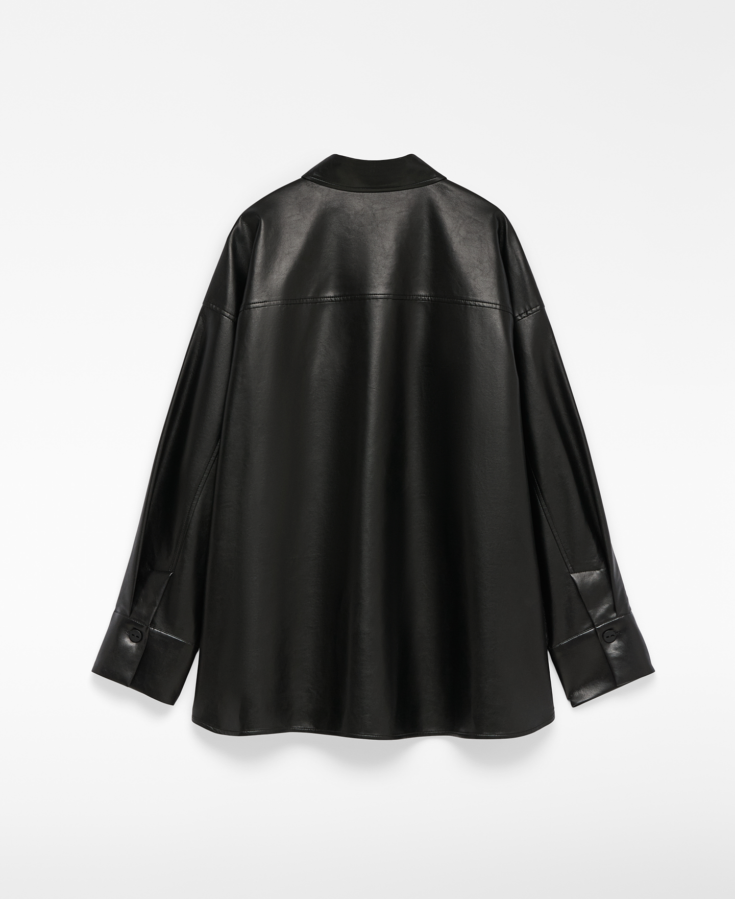 Leather-Non-Leather overshirt woman image number 7