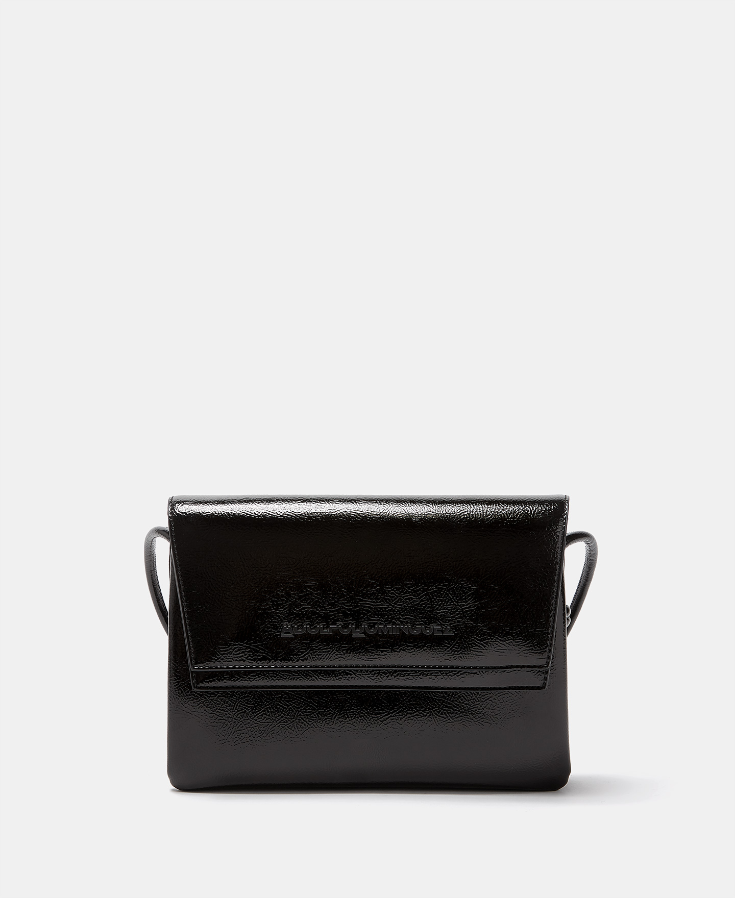 patent leather textured crossbody bag image number 0