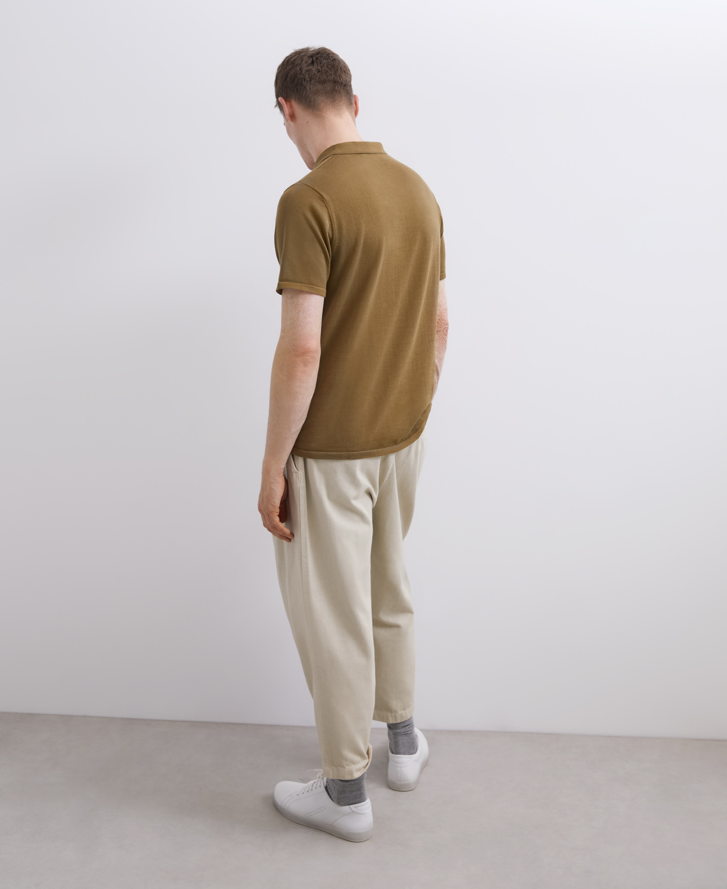 Green cotton polo image number 1