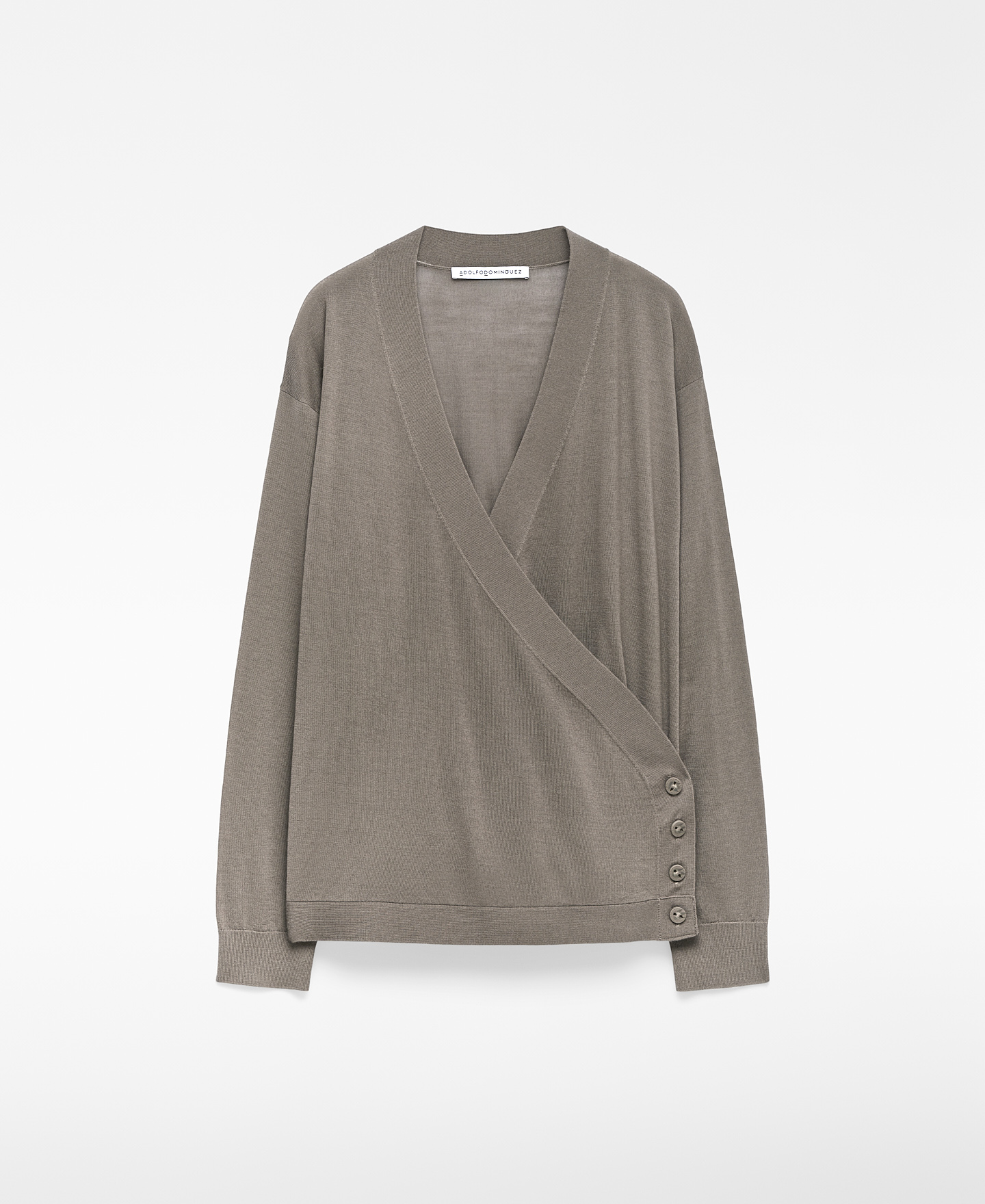 Merino wool wrap cardigan woman image number 0