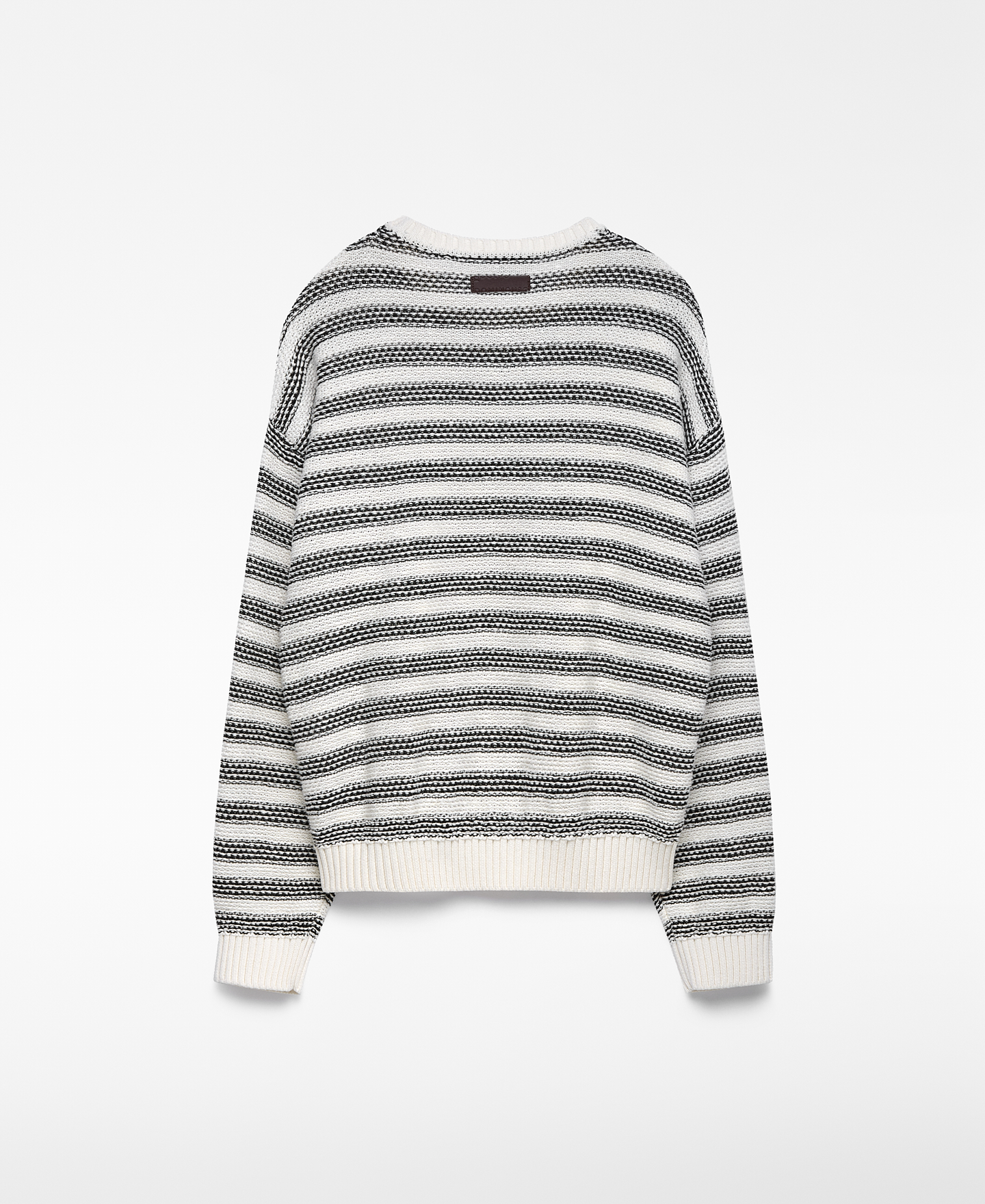 Striped knit sweater with linen woman image number 5