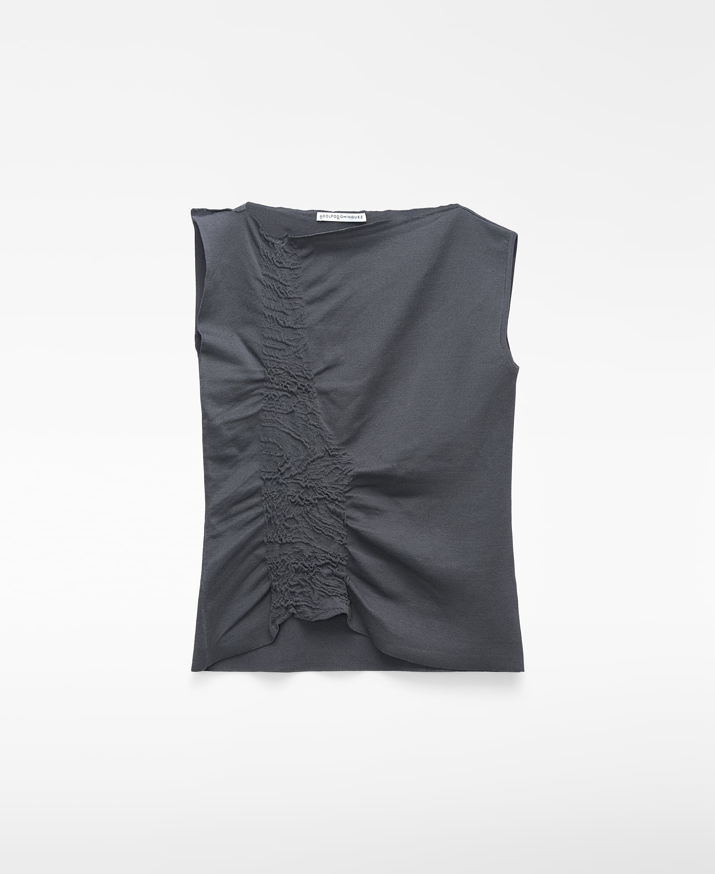 Asymmetric knit top with side ruffle image number 4