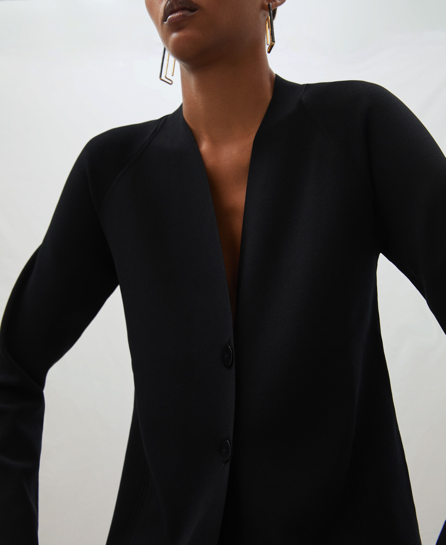 Tailored rubber knitted jacket image number 3