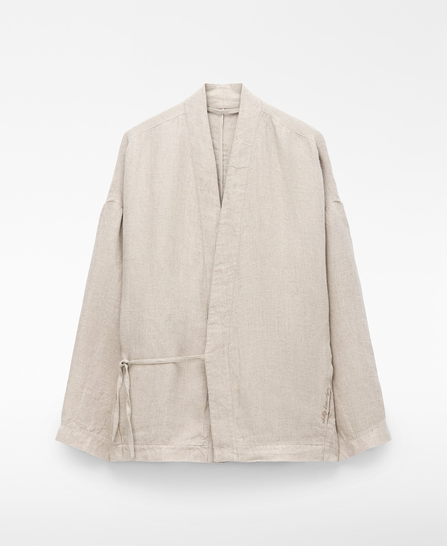 Chaqueta kimono cruzada lino europeo image number 4