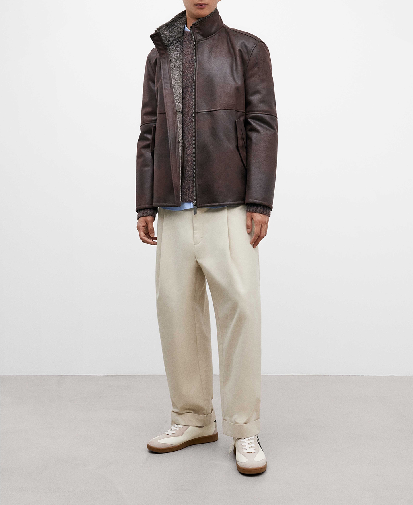 Chaqueta en poliéster marrón para hombre image number 1