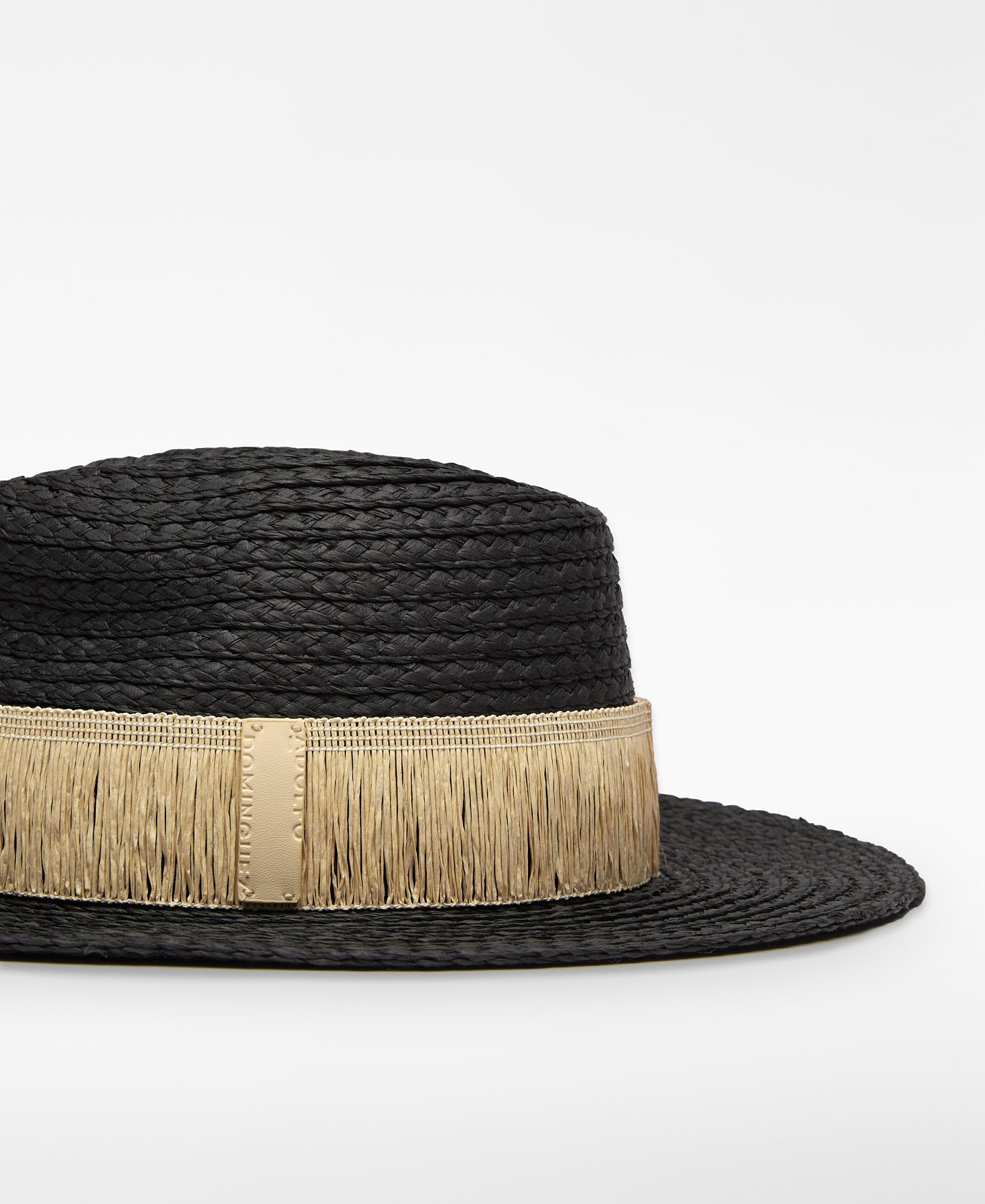 Two-tone raffia texture hat image number 1
