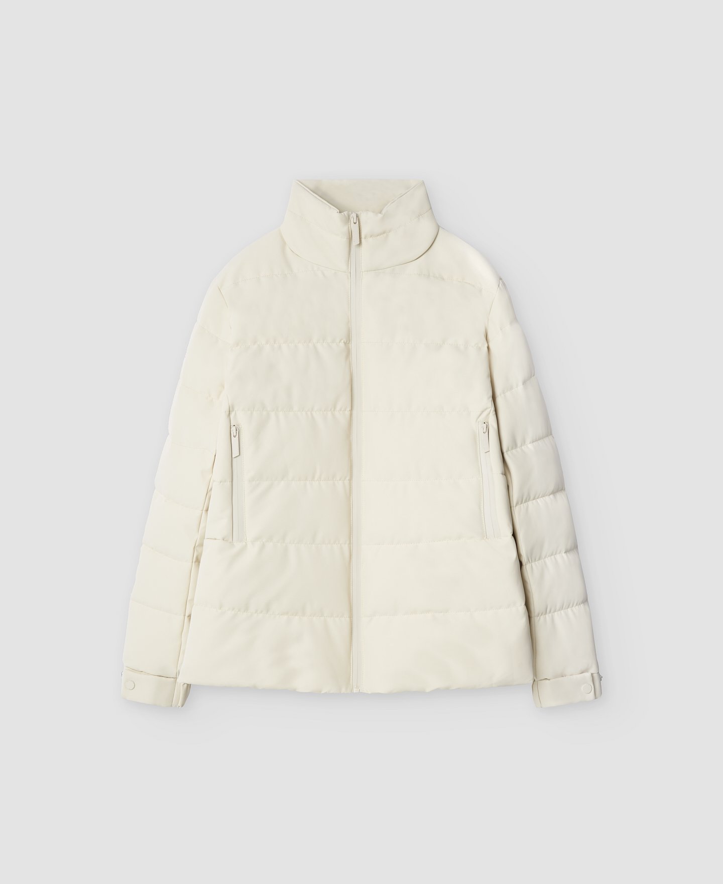 Beige padded fitted jacket woman image number 0