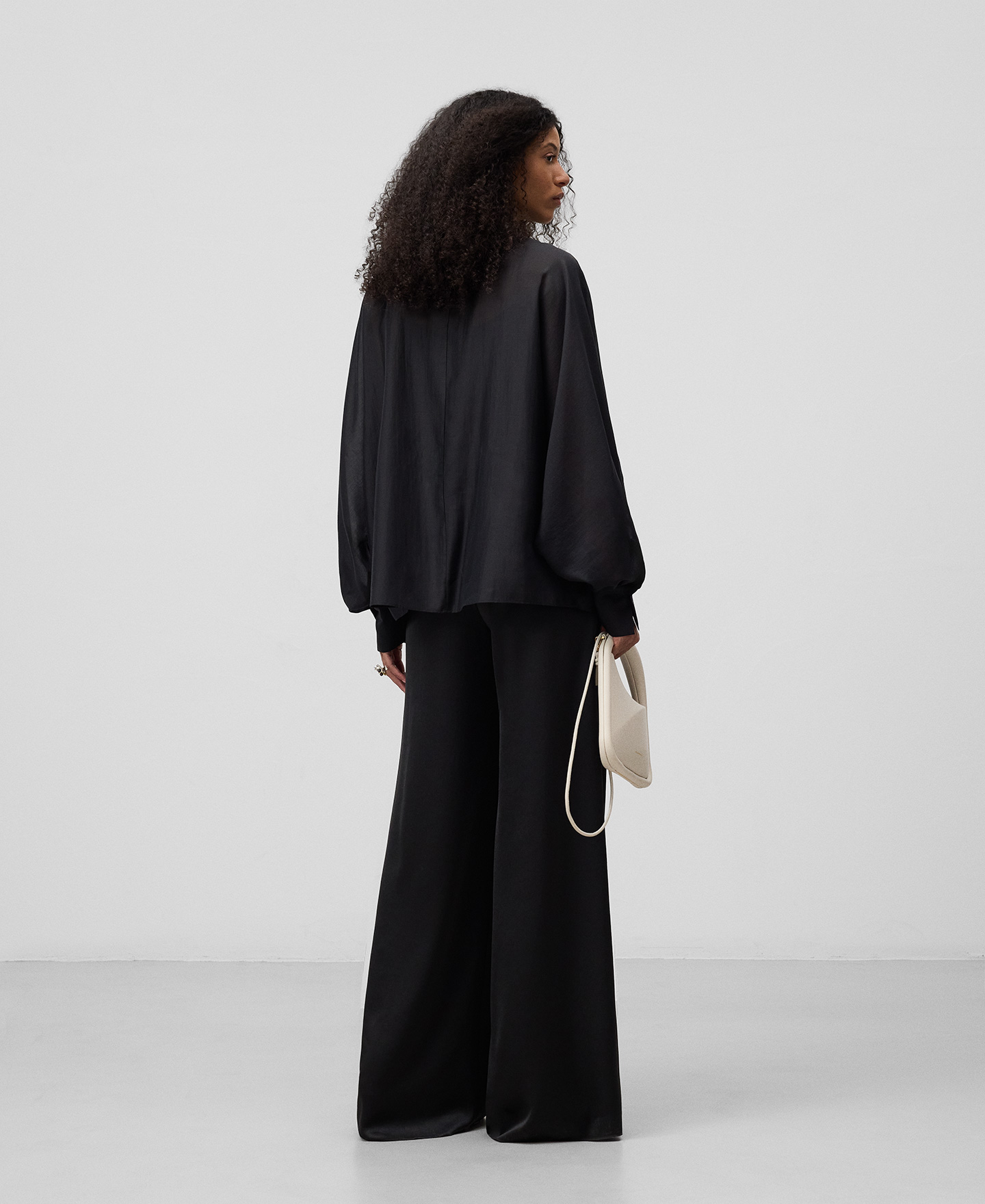 Oversized semi-sheer shirt woman image number 2
