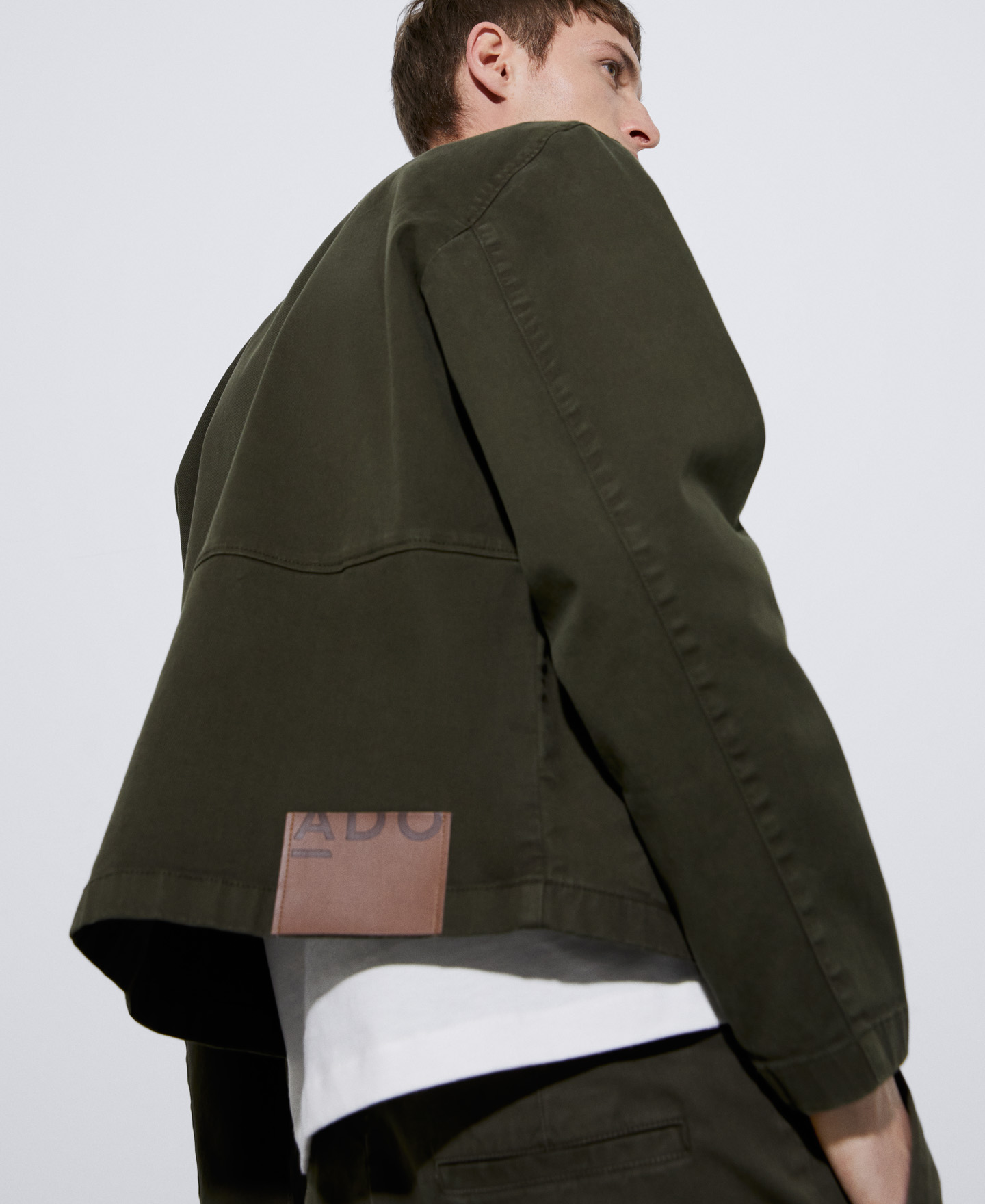 Cotton lapel collar jacket image number 3