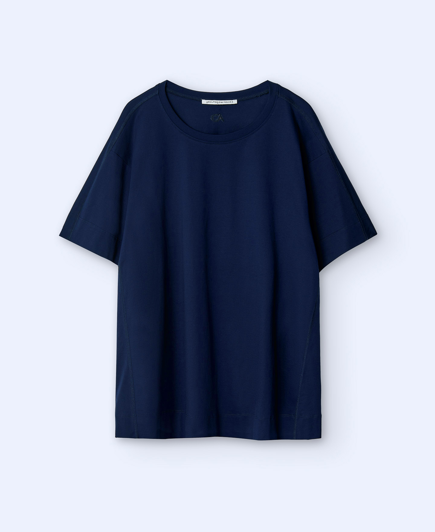 T-shirt à encolure arrondie en coton image number 4
