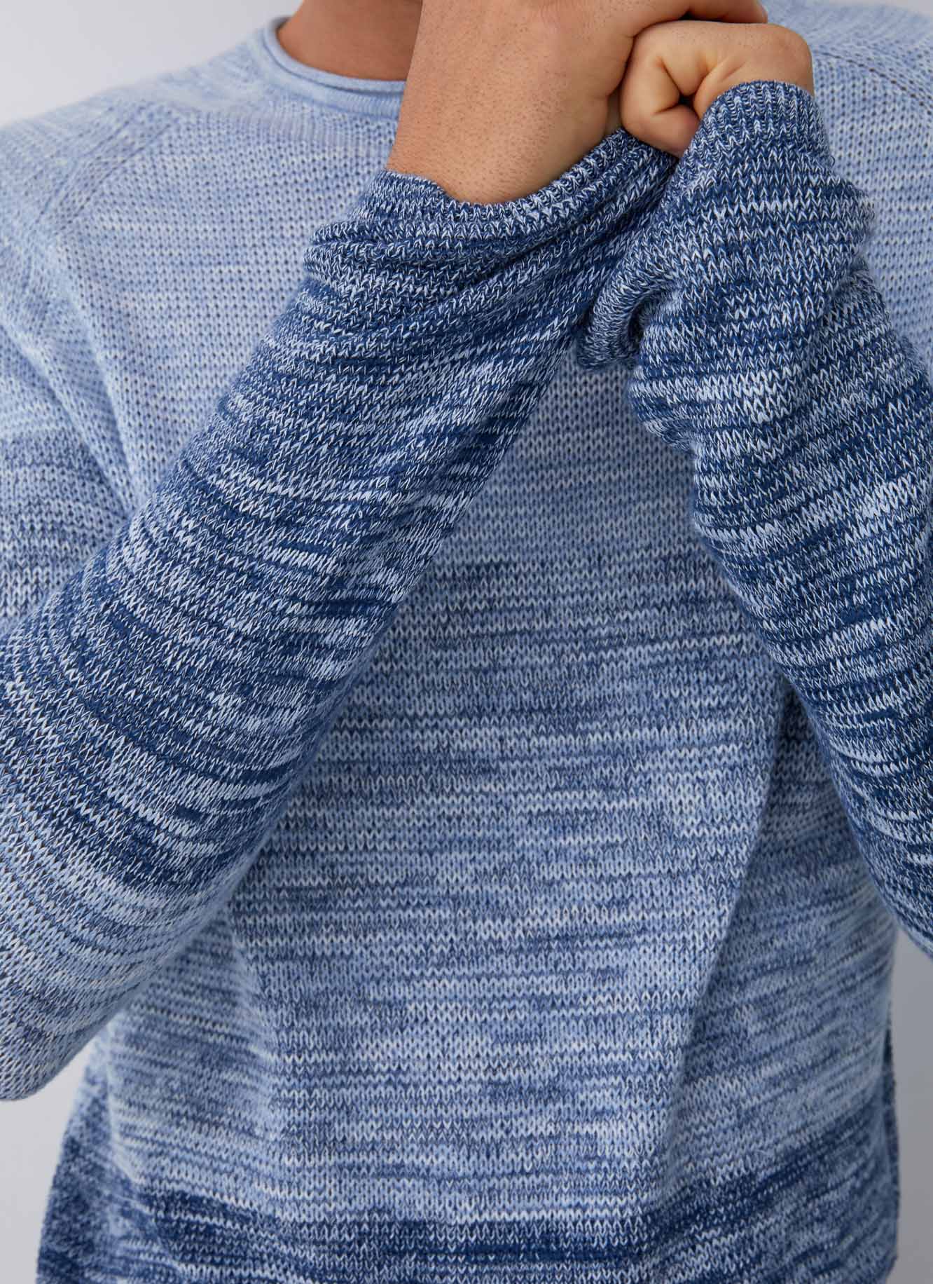 Crew neck melange sweater image number 2