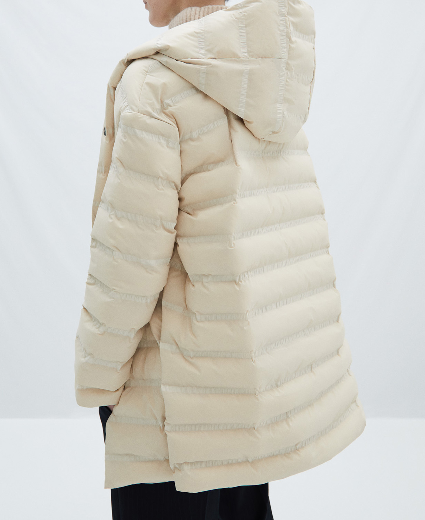 Straight padded jacket with hood image number 2