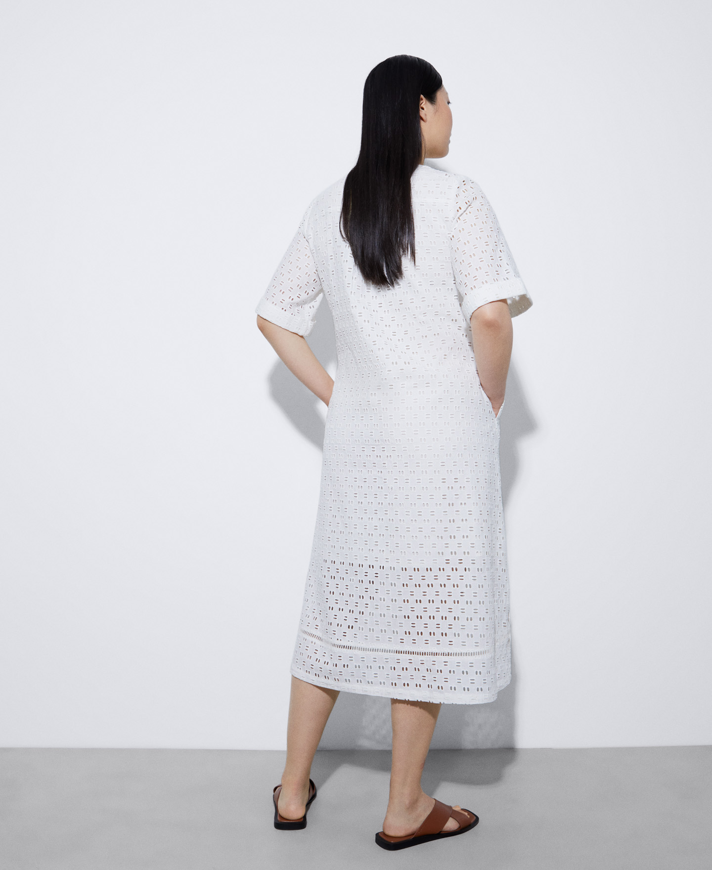 Midi dress with embroidered detail image number 2