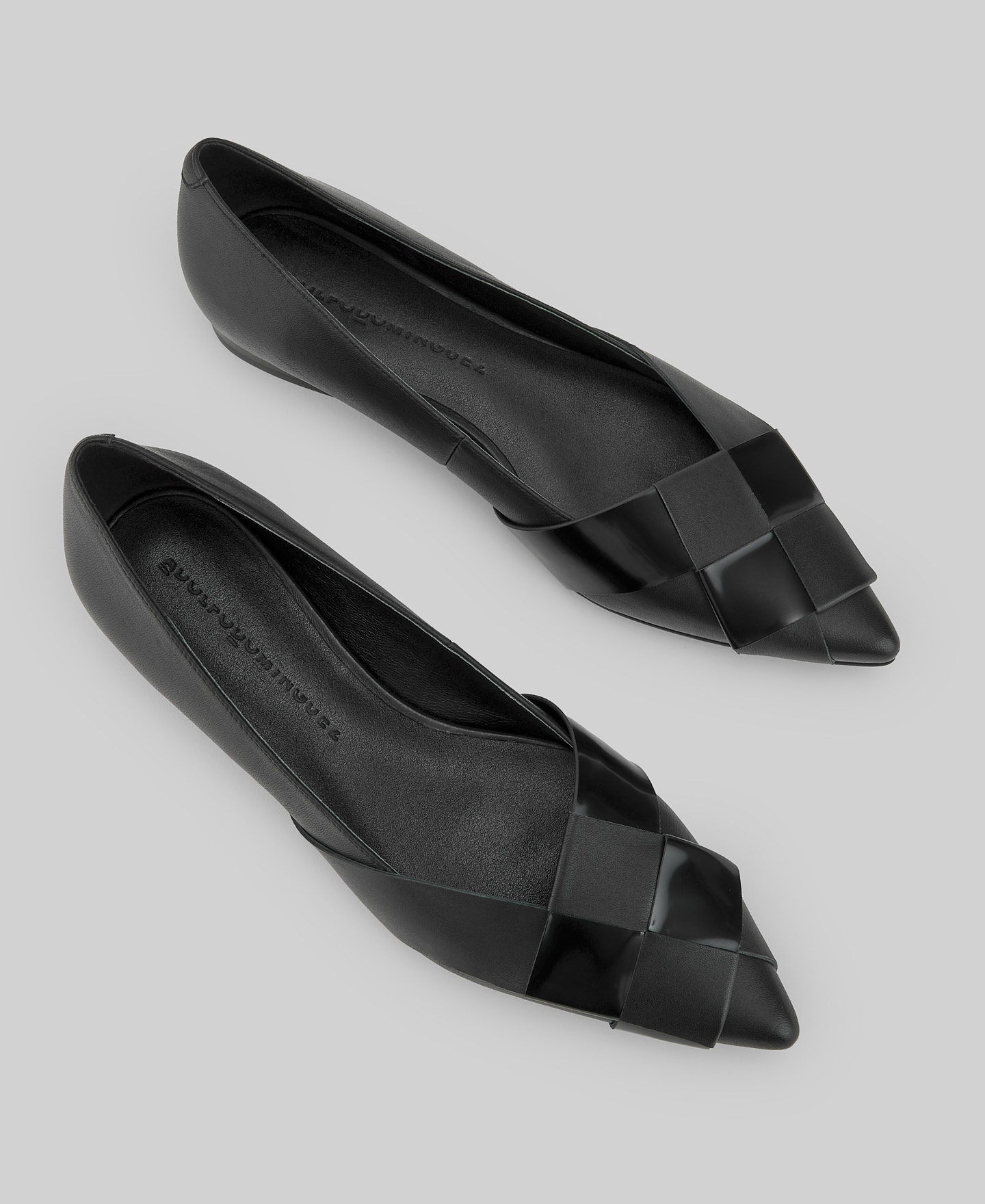 Braided leather ballet flats woman image number 1