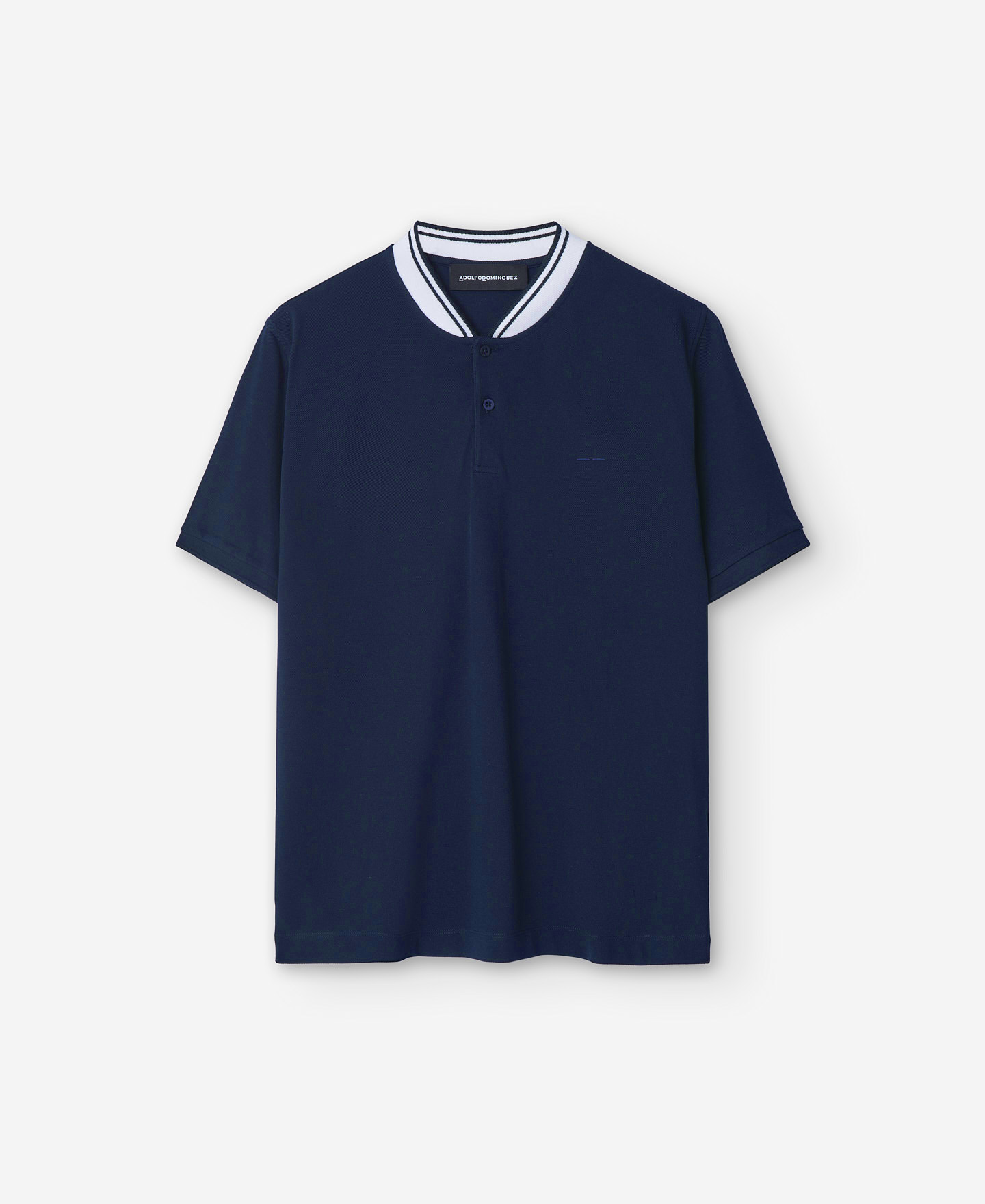 Polo cuello bomber hombre en algodón image number 4