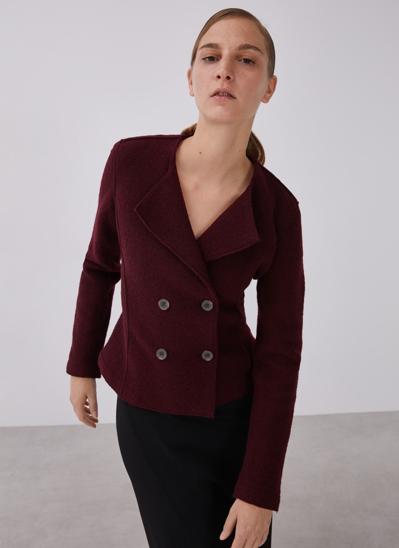Chaqueta cruzada en merino image number 0