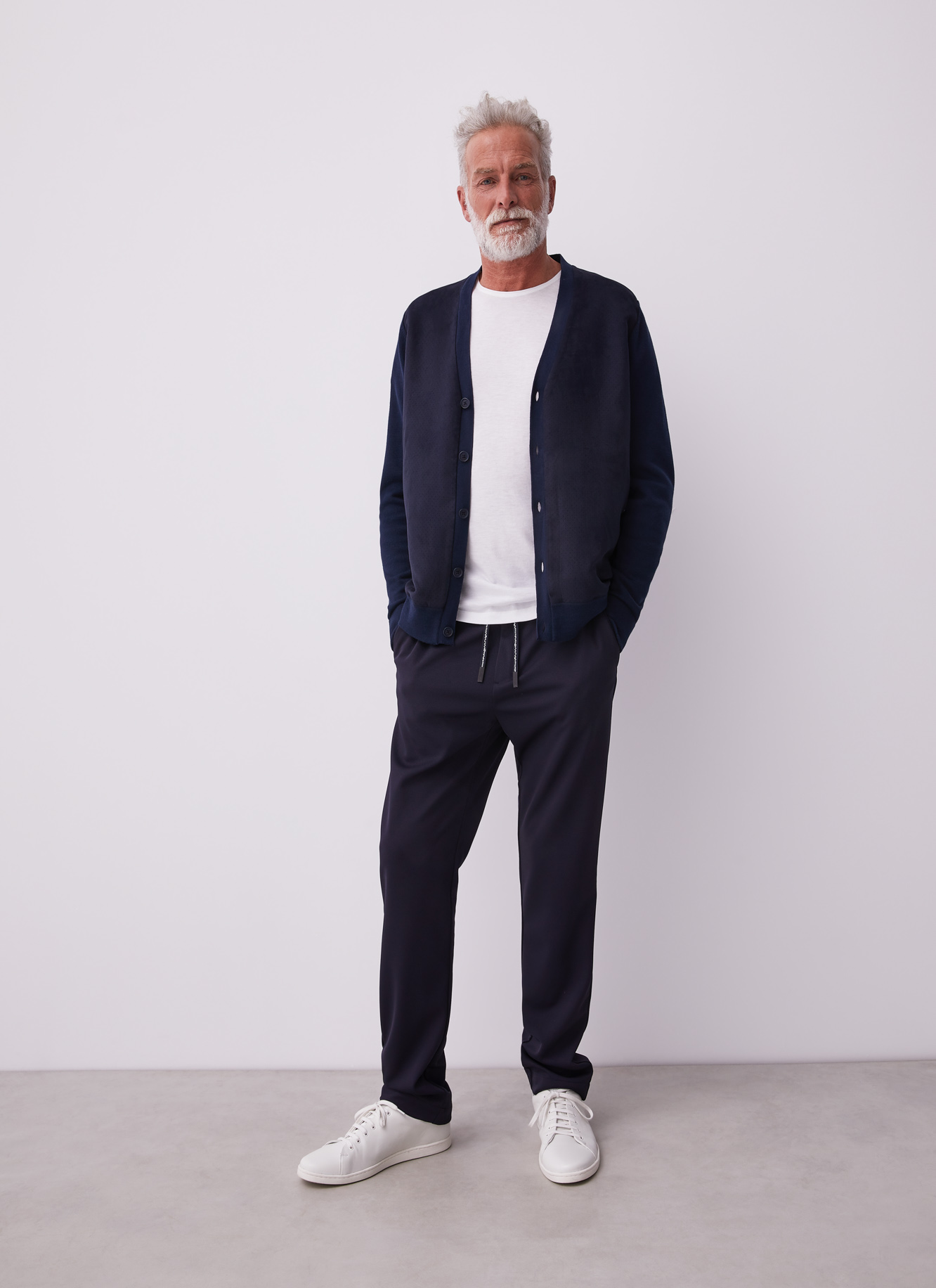 Suedette and cotton cardigan image number 5