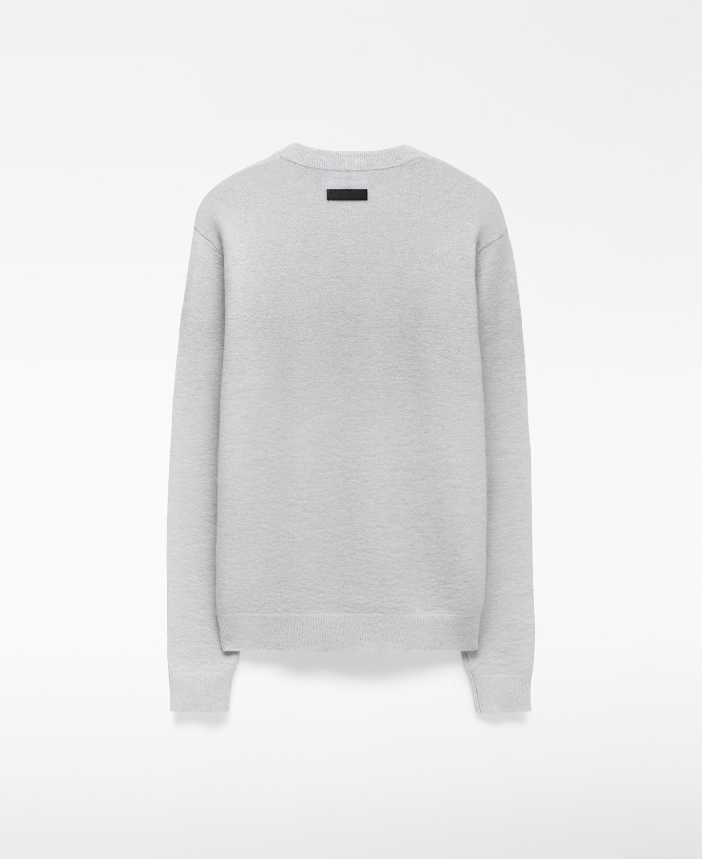 Crew collar melange knit sweater man image number 5