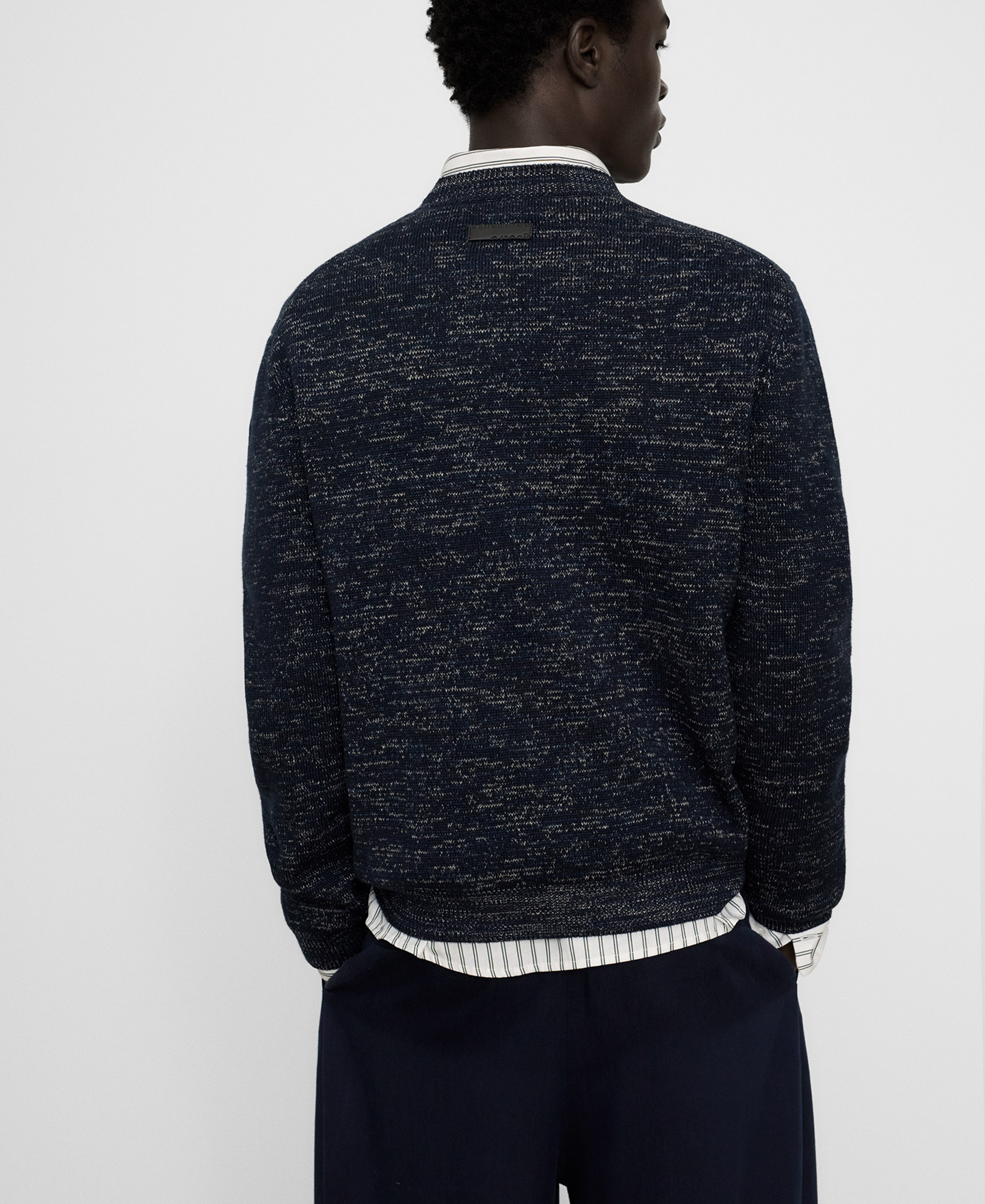Cotton melange knit sweater image number 2