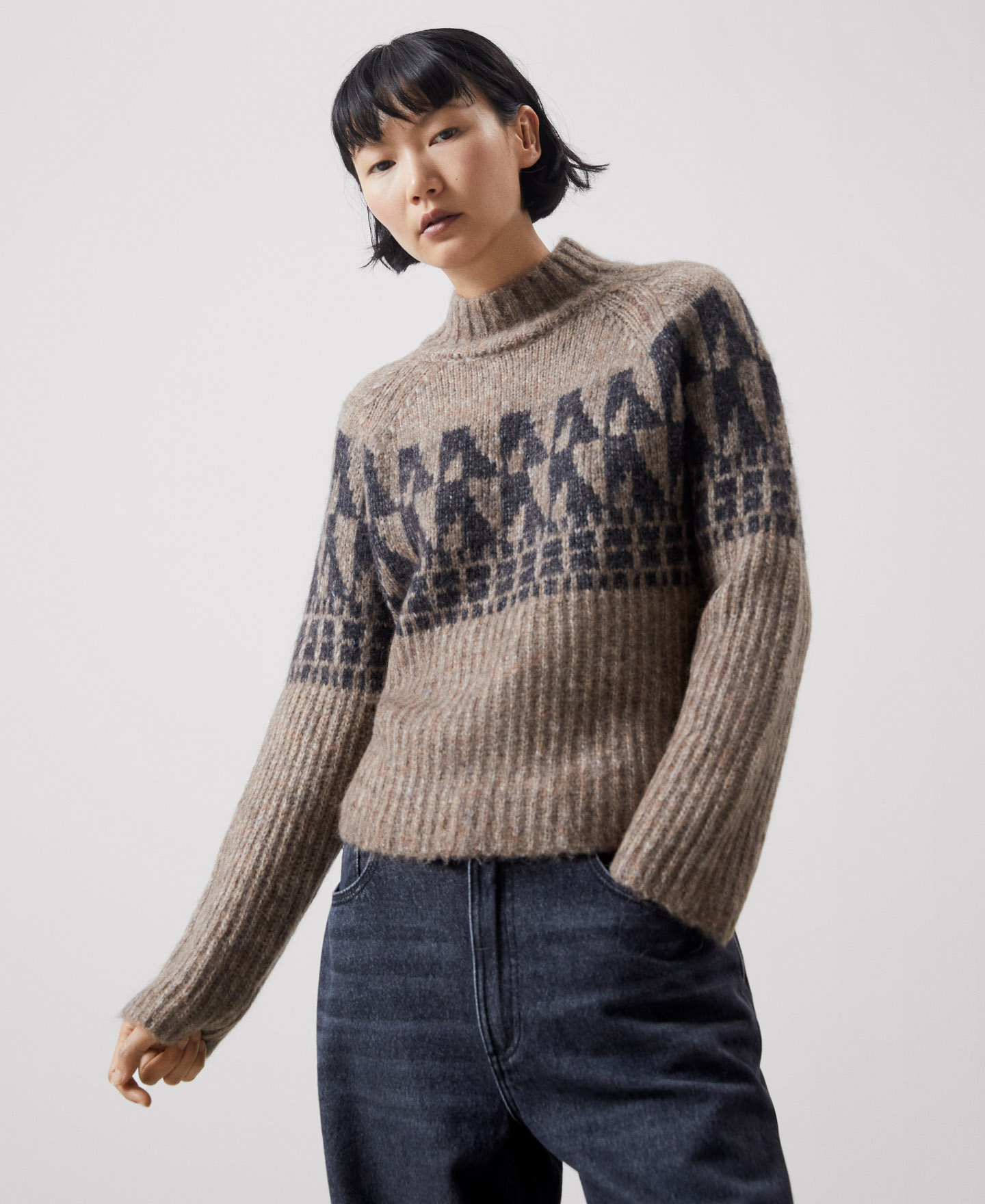 Jersey jacquard en lana merino image number 0