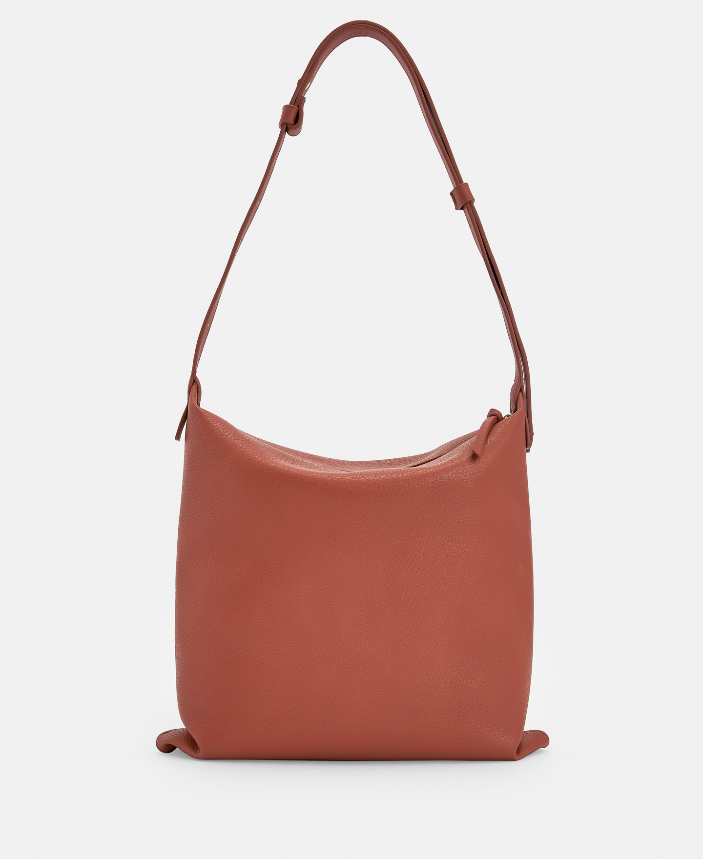 Textured grain hobo zip closure image number 1