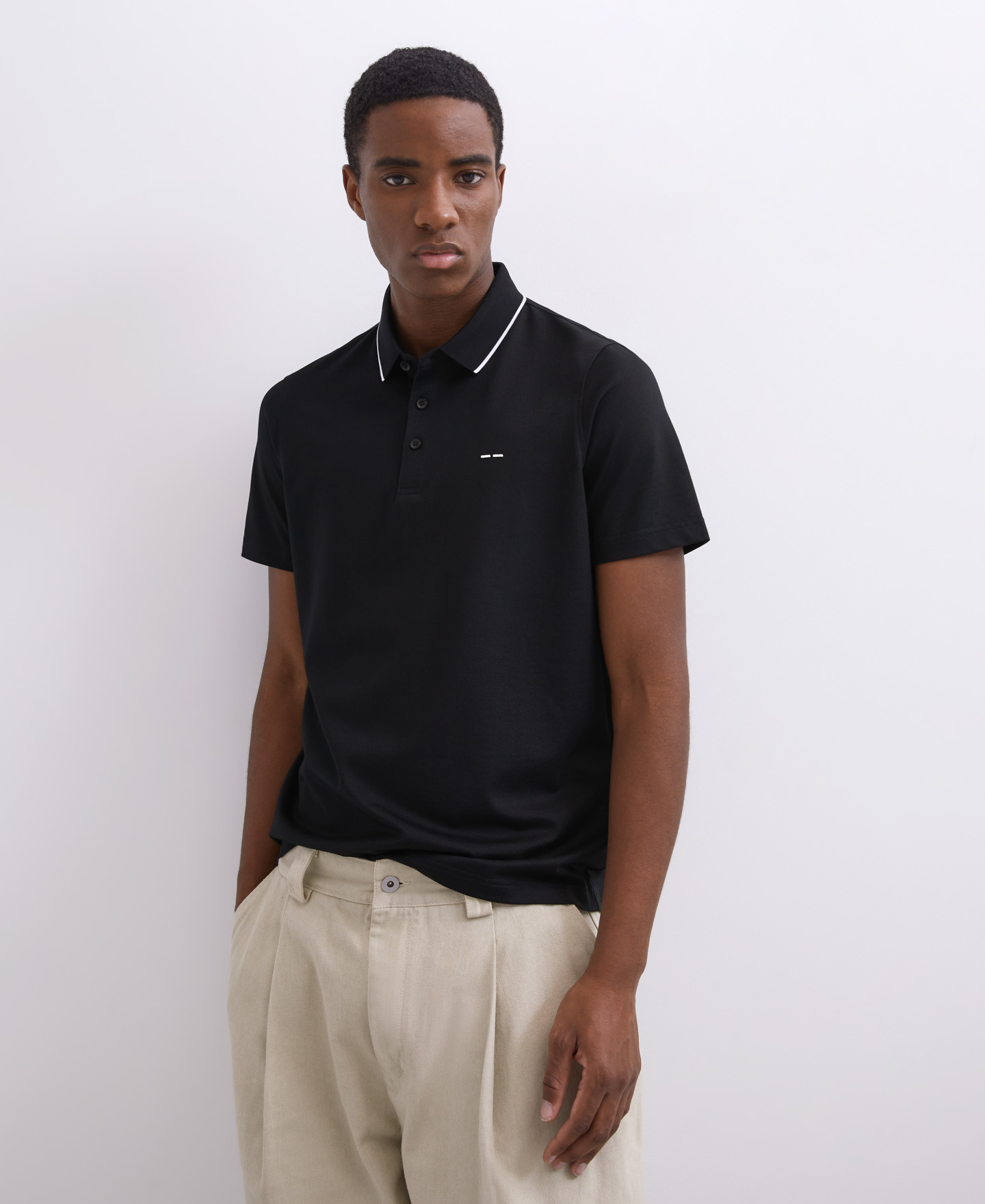 White shirt collar polo image number 3